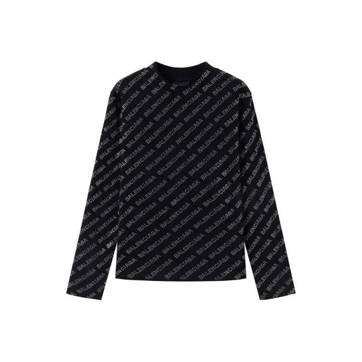 Balenciaga Balenciaga Black Logo Long Sleeve T-Shirt Size US S / EU 44-46 / 1 - 1 Thumbnail