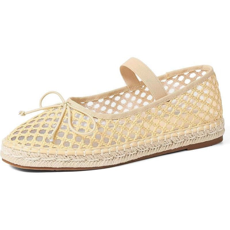 Other Mikarka Women's Size 8 Tan Espadrille Bow Raffia Flats Size US 8 / IT 38 - 1 Thumbnail