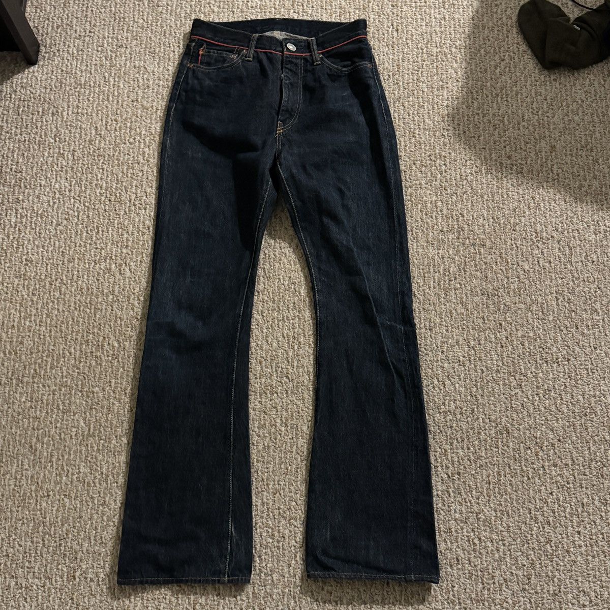 Kapital red selvedge detail flare jeans
