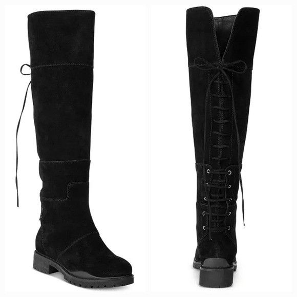 Nine West Nine West Black Suede Leather Over The Knee OTK Equestrian R Size US 7.5 / IT 37.5 - 1 Thumbnail