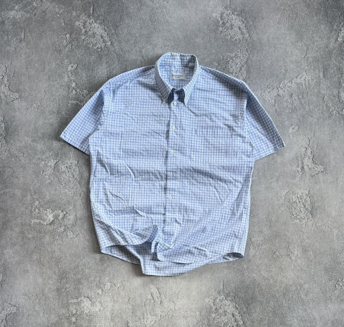 Yves Saint Laurent Yves Saint Laurent YSL L/size Chekered shirt button up polo Size US L / EU 52-54 / 3 - 1 Thumbnail