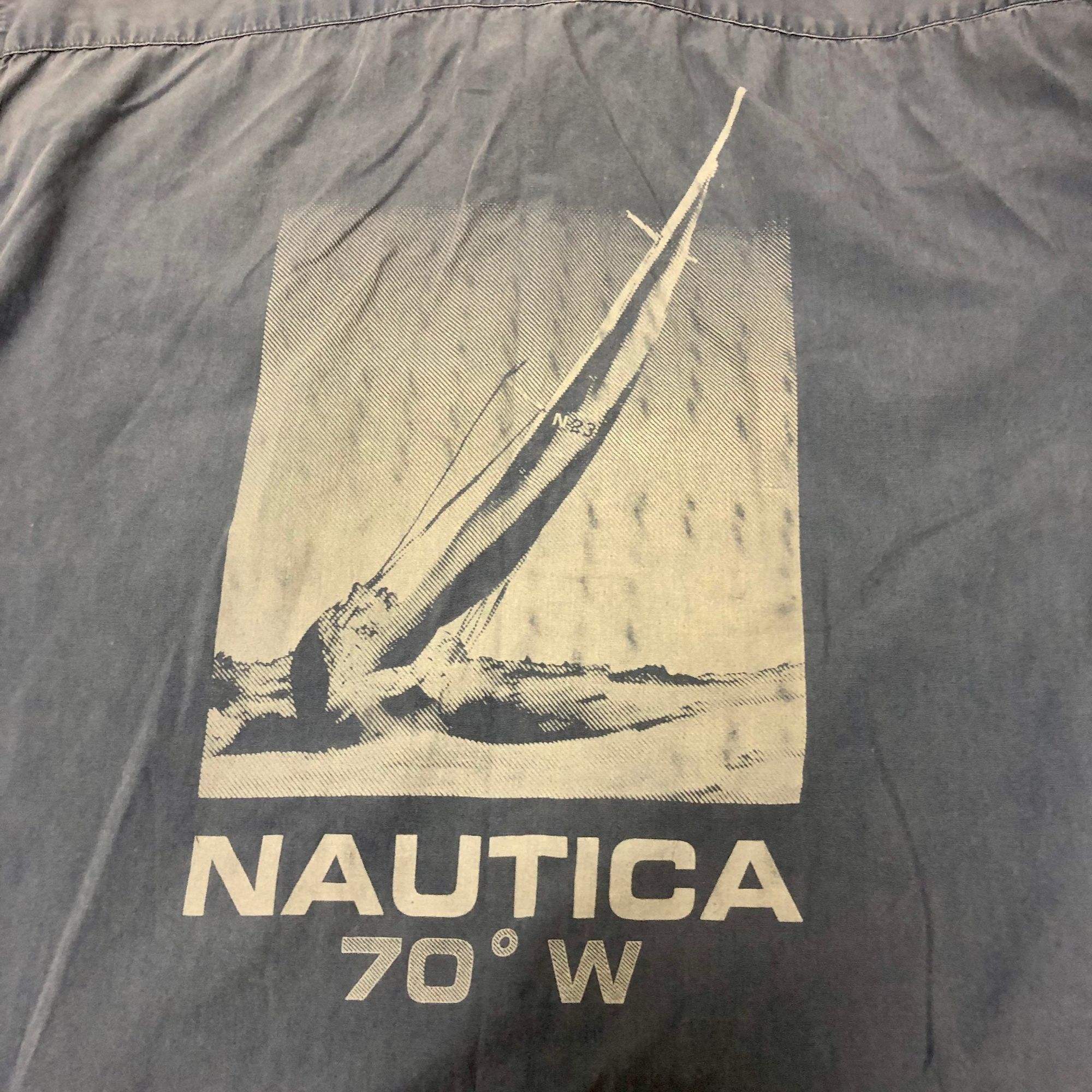Nautica Vtg Nautica Blue SPELL OUT Button Up SAILBoat RACING Shirt Size US L / EU 52-54 / 3 - 1 Thumbnail