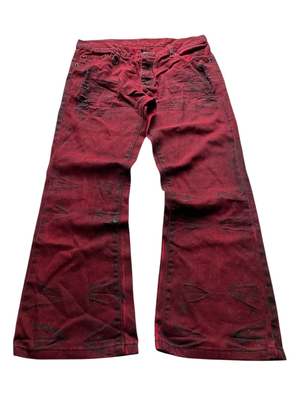 2000s Bernings sho flared distressed jeans