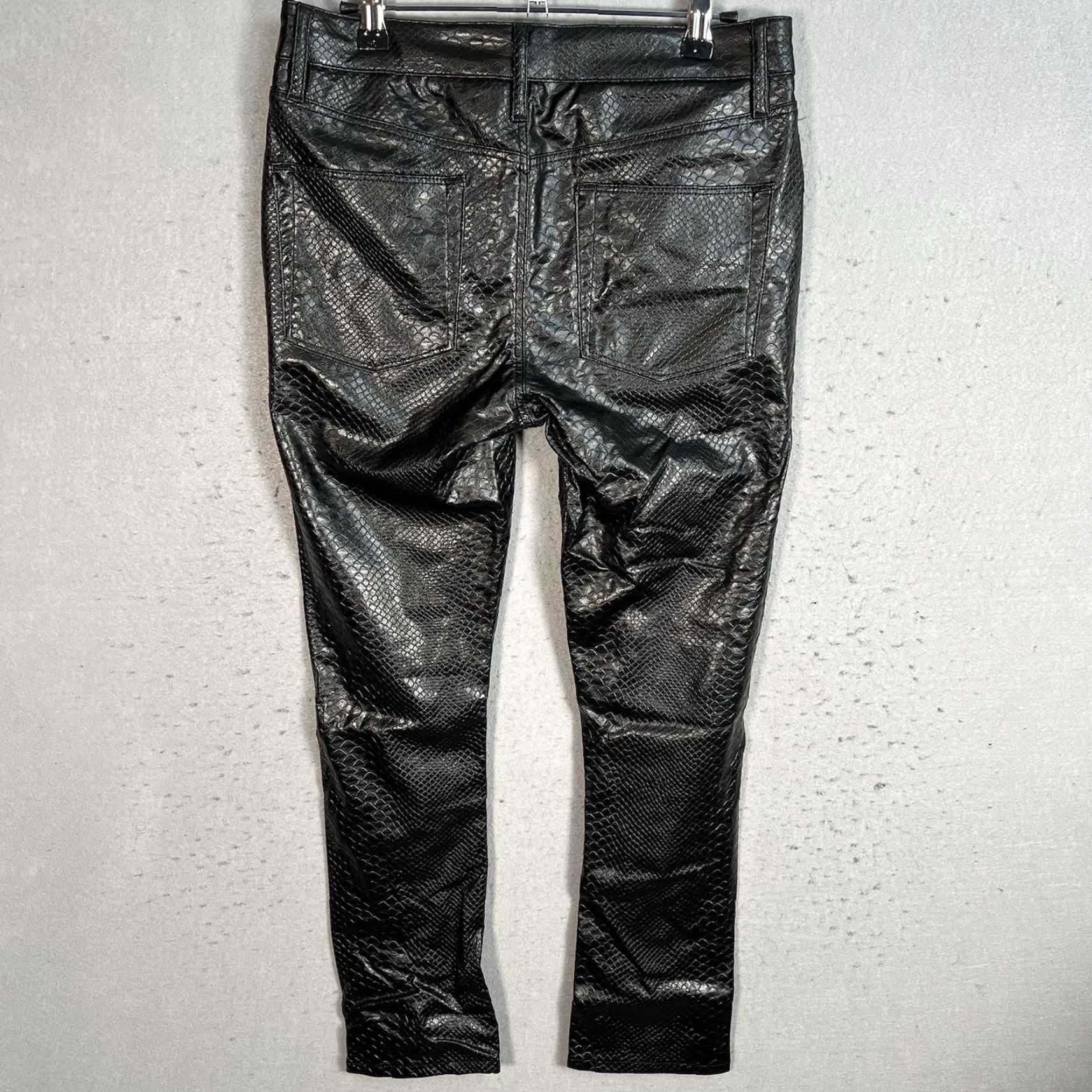 Asos VINTAGE ASOS Snake Skin Pants Womens 30 x 25 Black Skinny Fit Pants Size 30" / US 8 / IT 44 - 2 Thumbnail