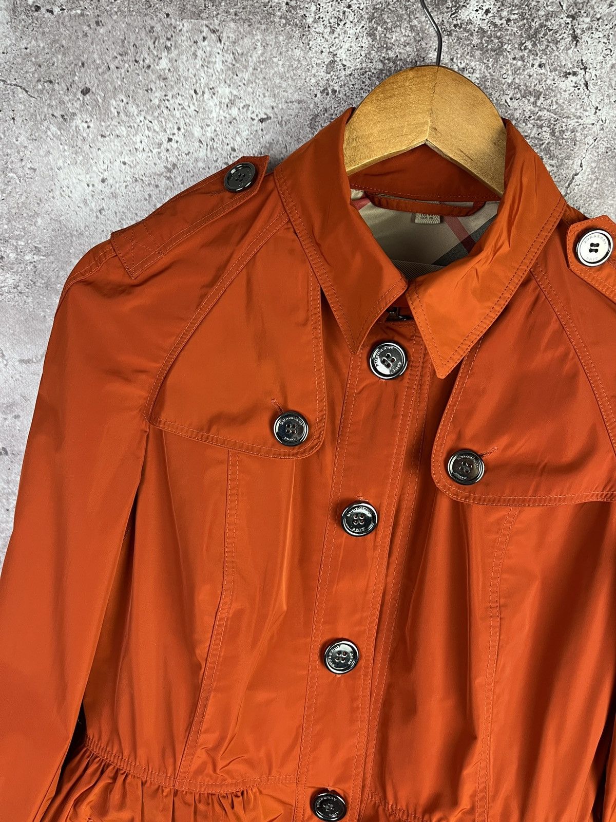 Burberry Burberry Brit Orange Trench Coat Nova Check Lightweight Size S / US 4 / IT 40 - 2 Thumbnail