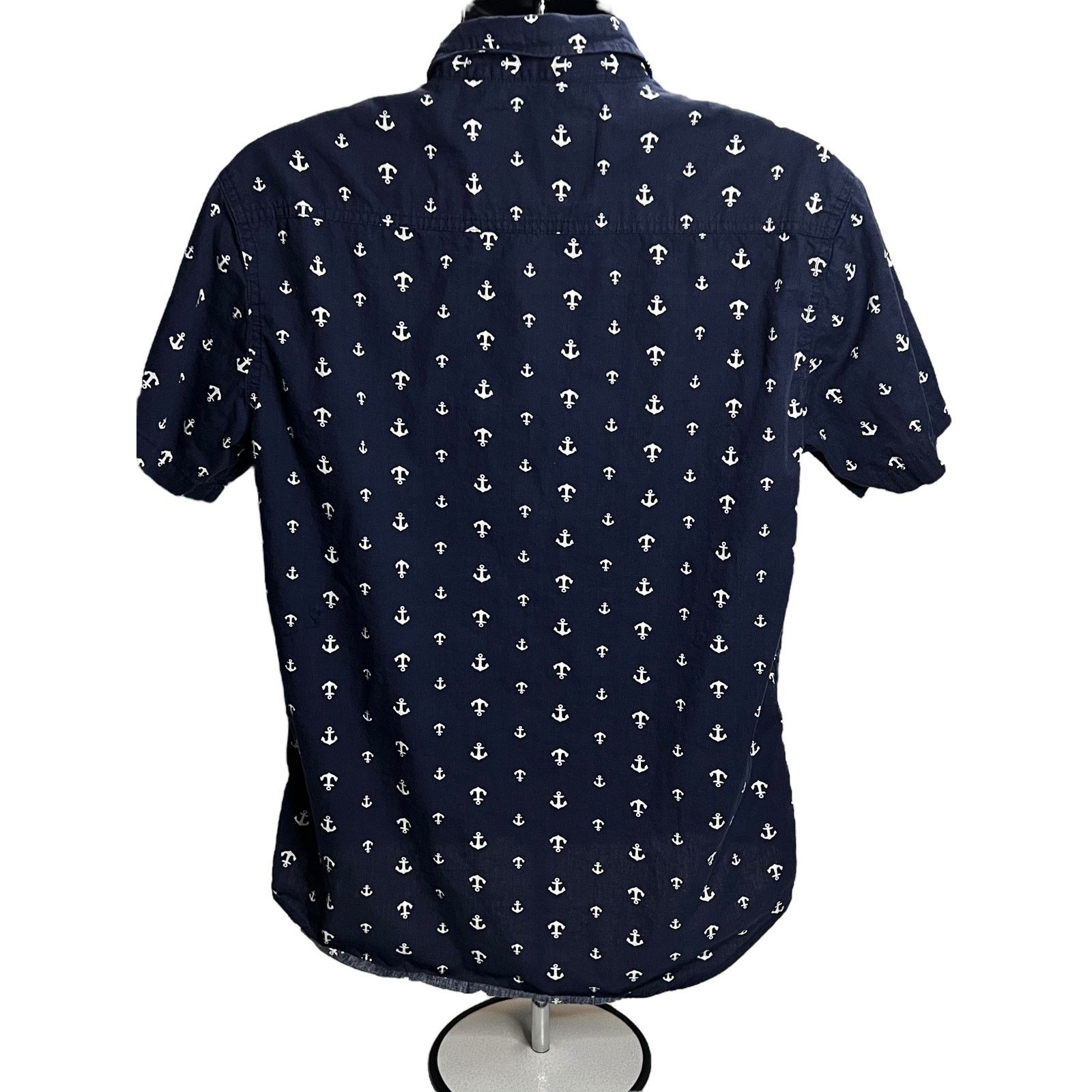 Other Men’s Slim Fit Button-Down Shirt - Navy Blue Anchor Print Size US L / EU 52-54 / 3 - 2 Thumbnail