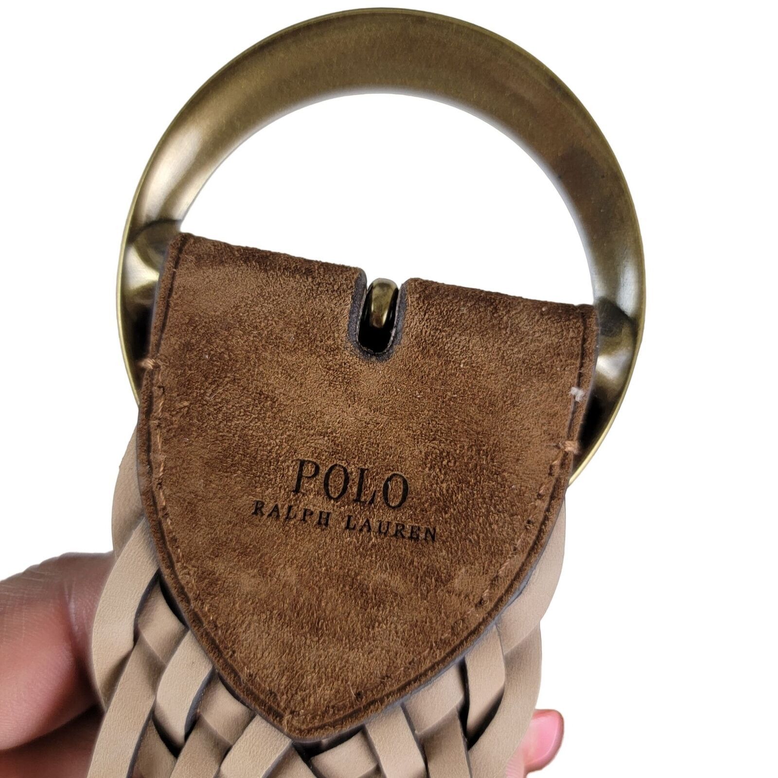 Polo Ralph Lauren Polo Ralph Lauren Woven Suede Leather Belt Brass Buckle Size ONE SIZE - 7 Thumbnail