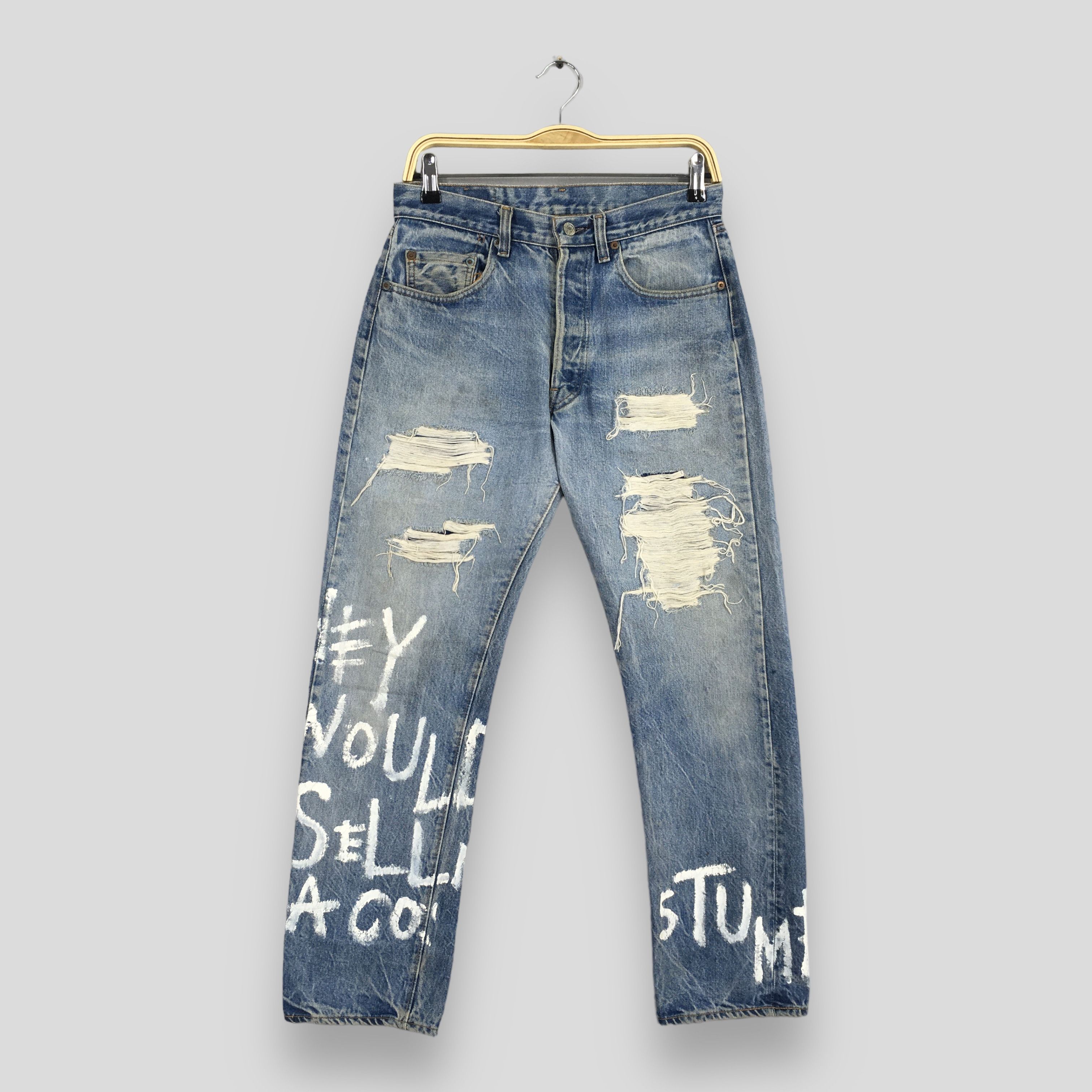 Levi's Size 28x28 Vintage 90s Levi's 501 Faded Blue Jeans S1452 Size US 28 / EU 44 - 1 Thumbnail