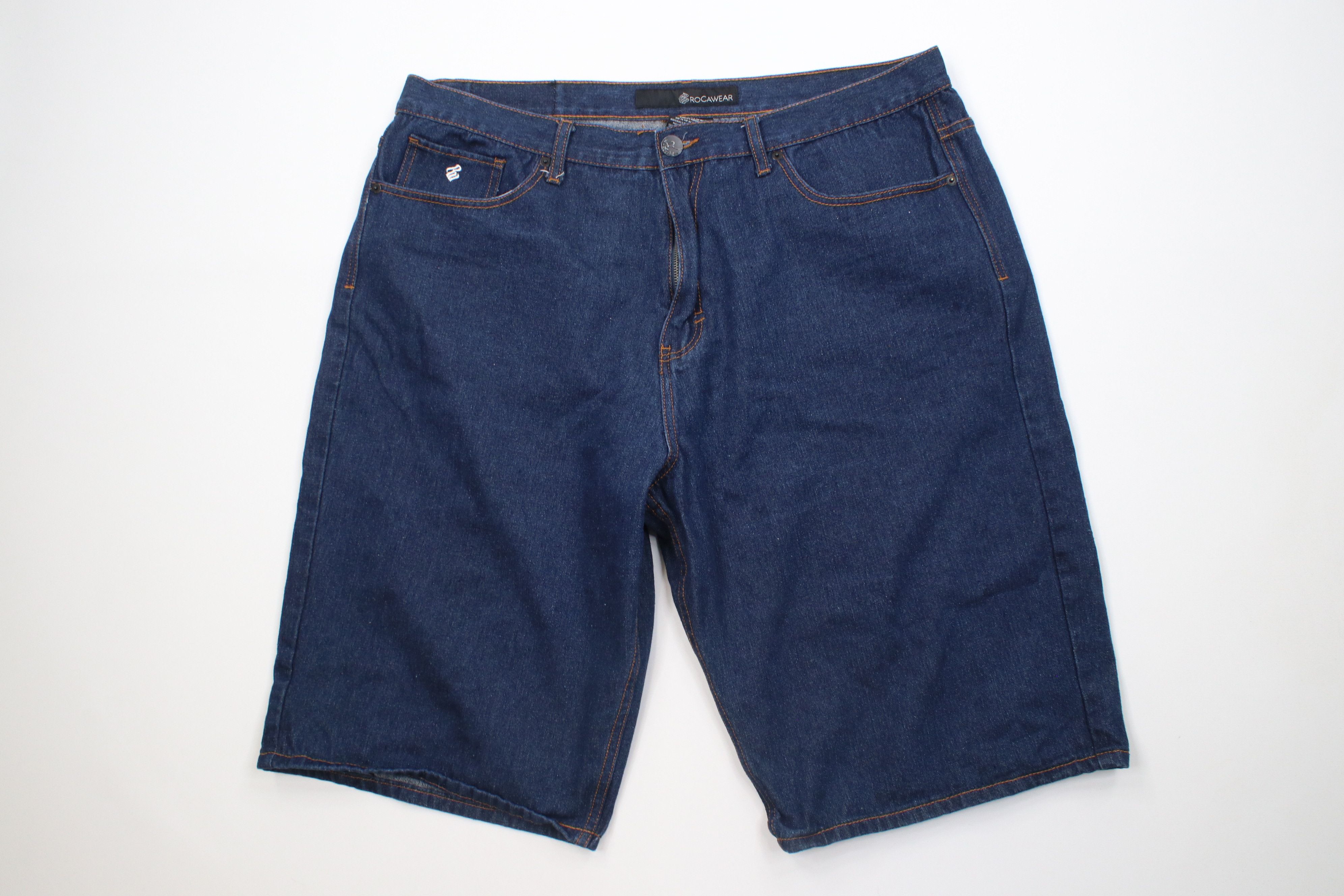 Rocawear Vintage 90s Y2K Rocawear Hip Hop Denim Jean Shorts Blue Size US 40 / EU 56 - 1 Thumbnail