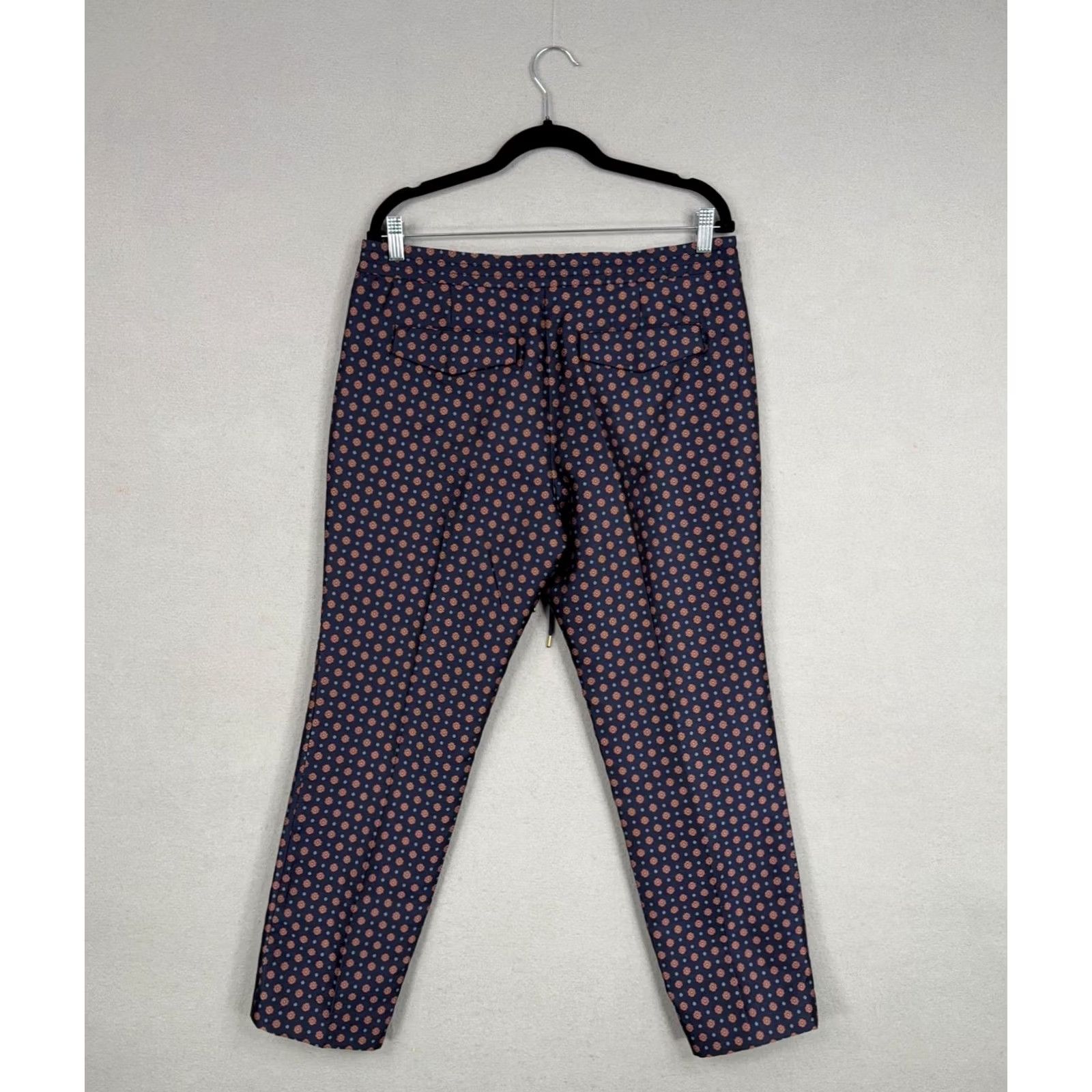 J.Crew J.CREW Pants Womens 10 Blue Orange Foulard Medallion Print Tapered Ankle Trouser Size 32" / US 10 / IT 46 - 6 Thumbnail
