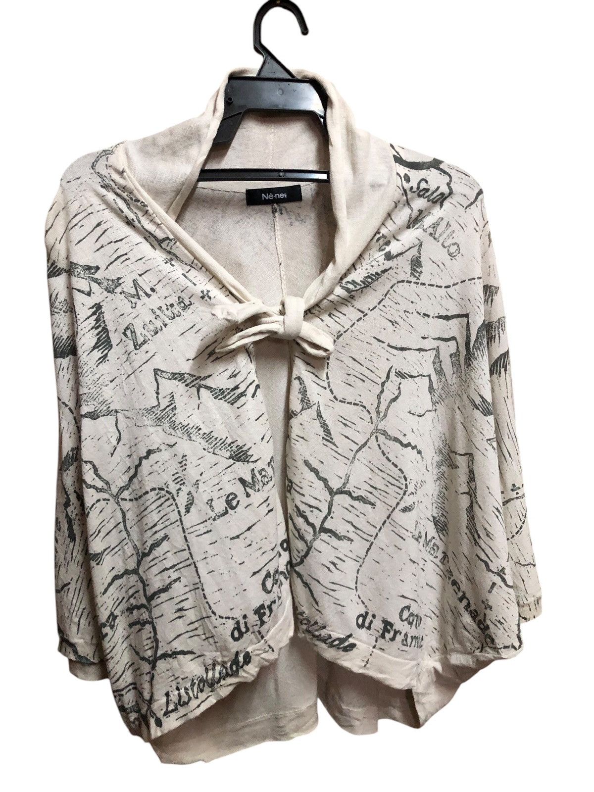 Issey Miyake × Ne-Net Ne-Net Issey Miyake Map Print Poncho Size M / US 6-8 / IT 42-44 - 1 Thumbnail