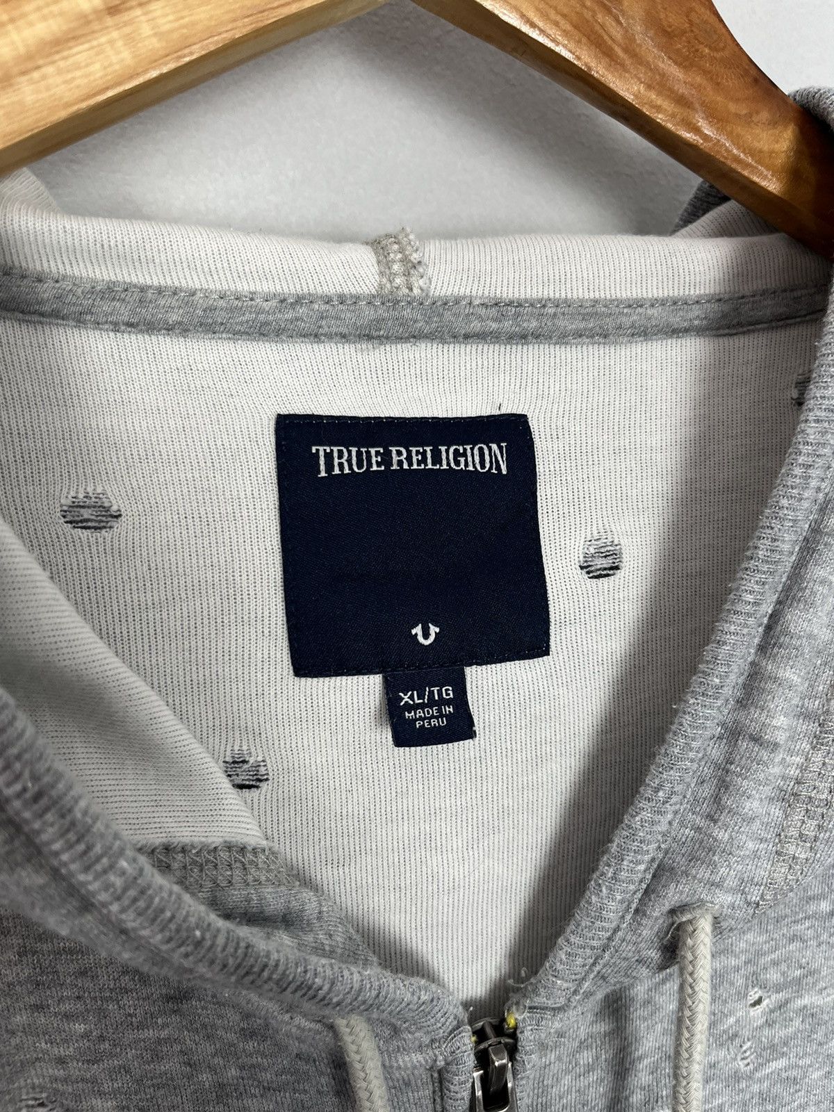True Religion True Religion Distressed Y2K Holes Full Zip Hoodie Size US XL / EU 56 / 4 - 8 Thumbnail