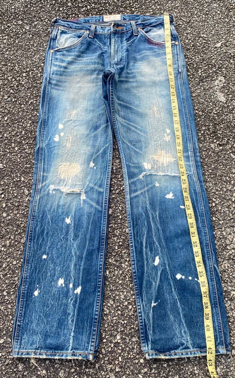 Wrangler Vintage 80s Wrangler Blue Bell Distressed Denim Size US 32 / EU 48 - 3 Thumbnail