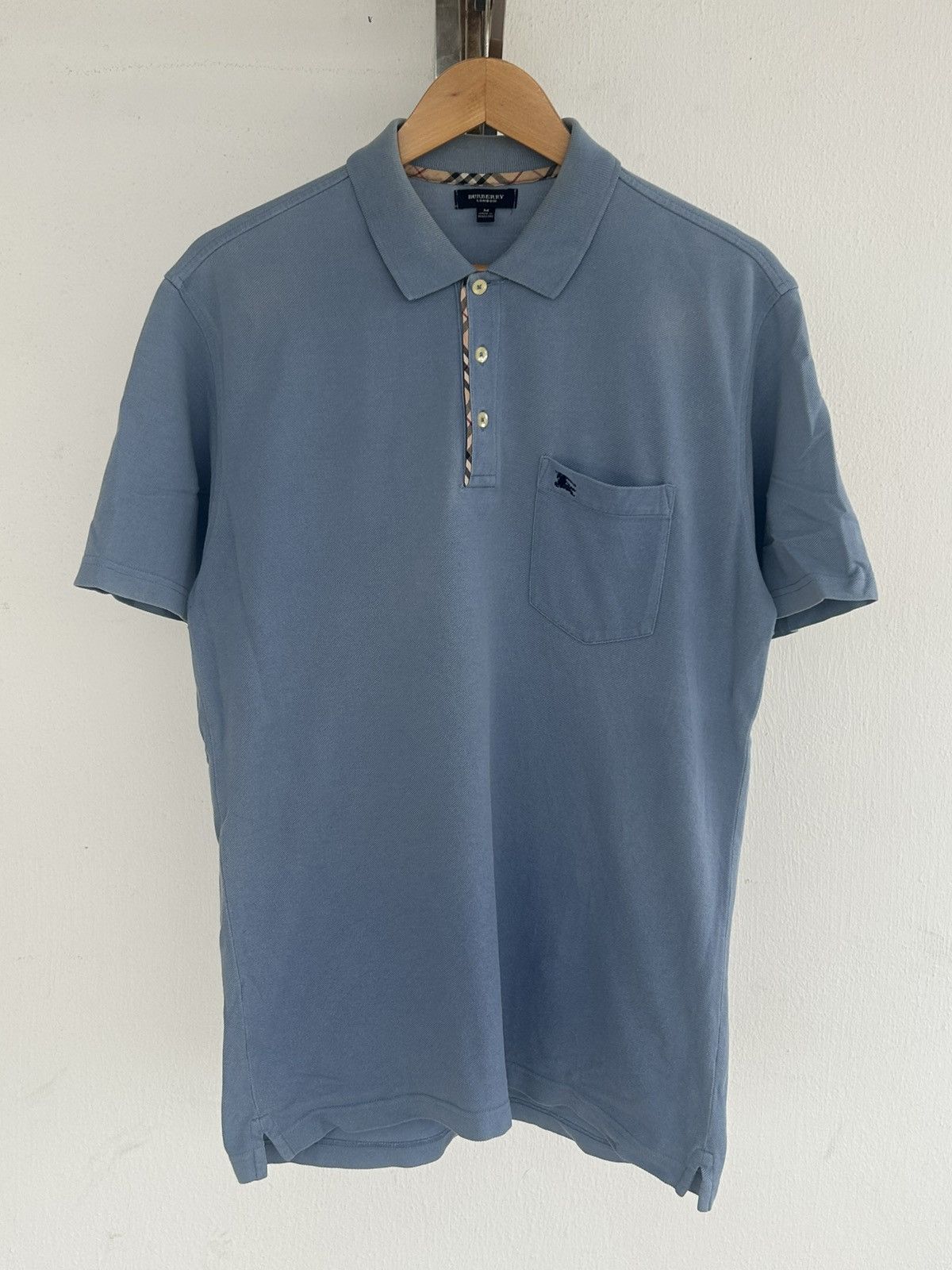 Burberry Burberry Vintage Poket Polo Tee Blue Size US M / EU 48-50 / 2 - 1 Thumbnail