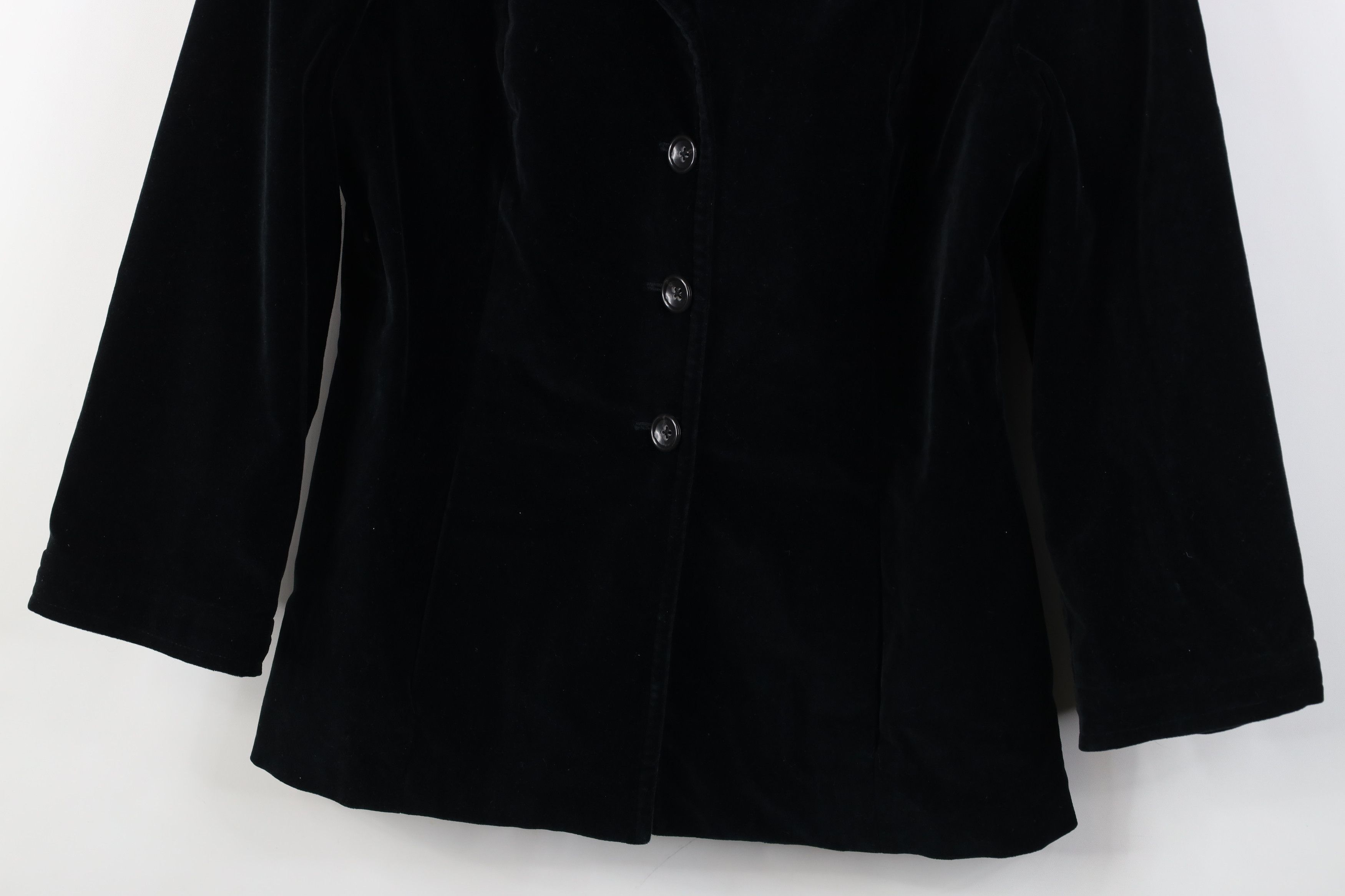 Banana Republic Vintage Banana Republic Velvet Velour Button Jacket Black Size L / US 10 / IT 46 - 3 Thumbnail