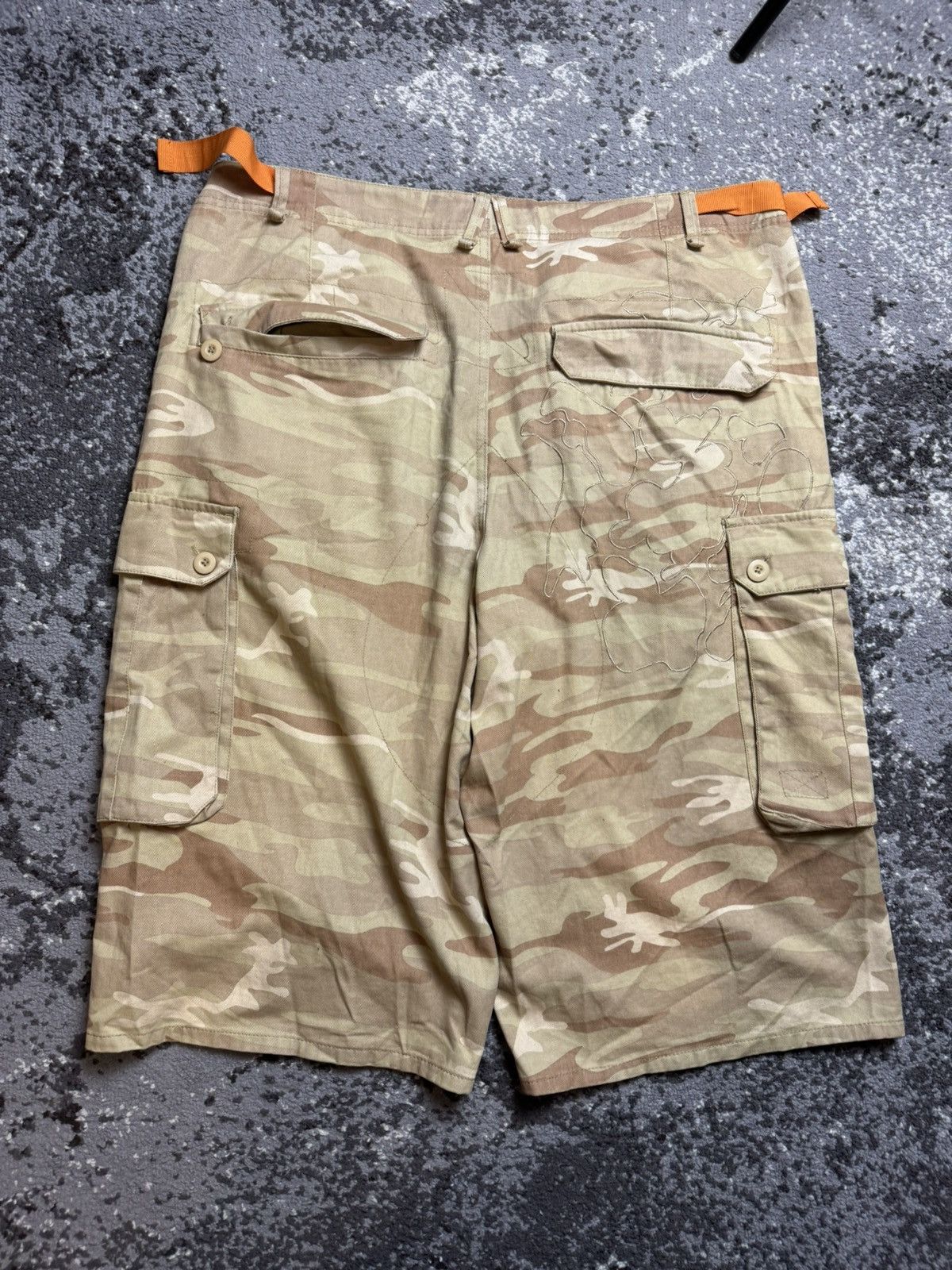 Japanese Brand × Vintage Vintage Y2K Exsto CamoTan Carti Style Opium Baggy Shorts Size US 38 / EU 54 - 11 Thumbnail
