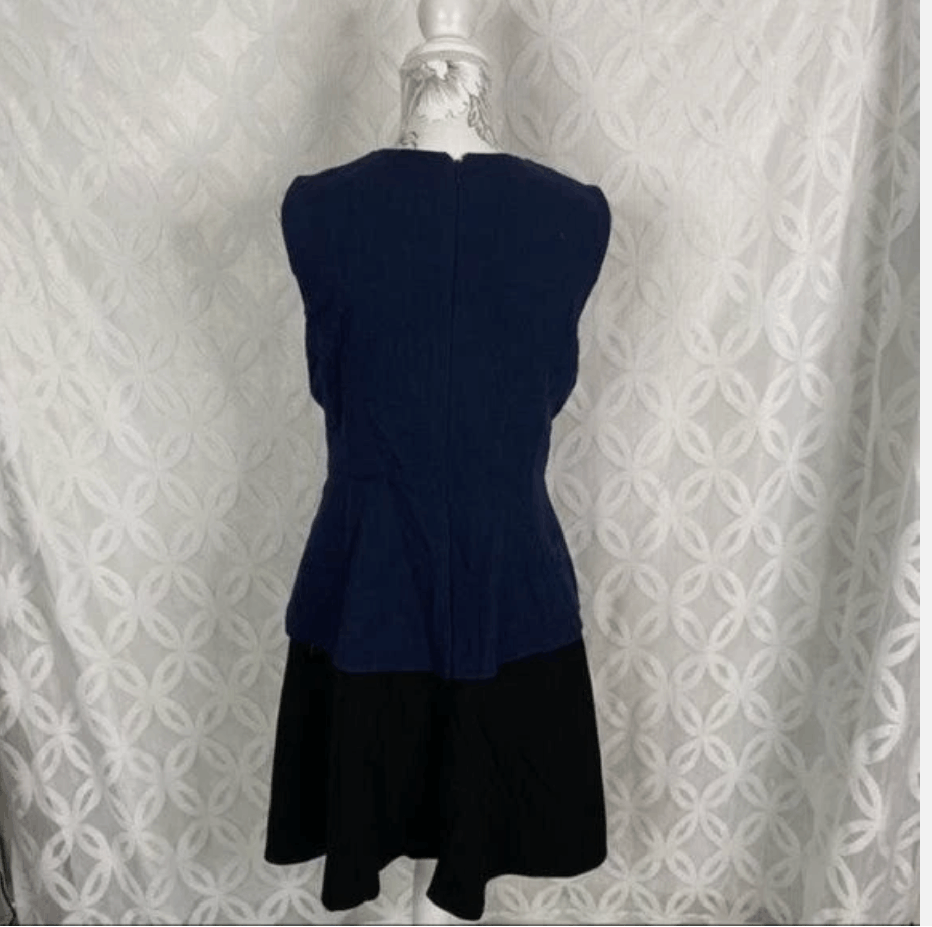 Oscar De La Renta OSCAR DE LA RENTA Layered Two Tone Crepe Dress Size M / US 6-8 / IT 42-44 - 7 Thumbnail