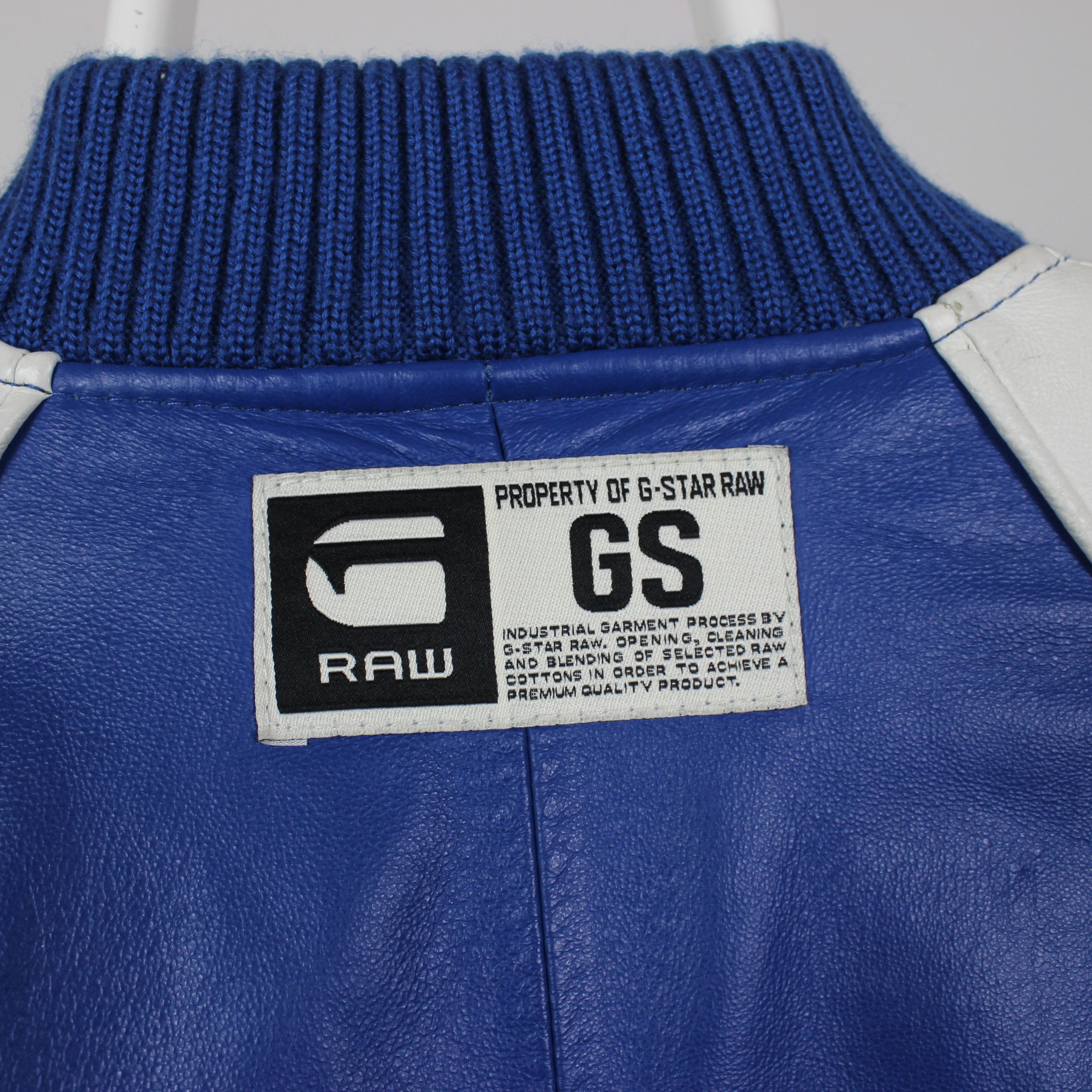 G-Star Vintage 90s G-Star Raw Leather Oxford Bomber Jacket Rare Y2K Size US L / EU 52-54 / 3 - 13 Thumbnail