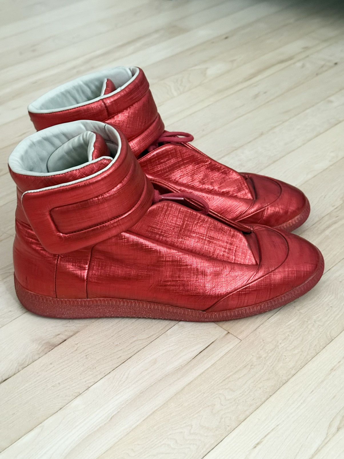 Maison Margiela Maison Margiela Future High Top Sneakers Red Metallic 10 43 Size US 10 / EU 43 - 4 Thumbnail