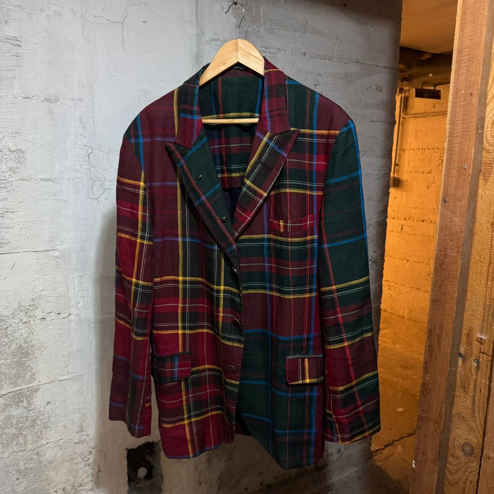 Yohji Yamamoto S/S 05 Yohji Yamamoto checked runway blazer Size 54R - 1 Thumbnail