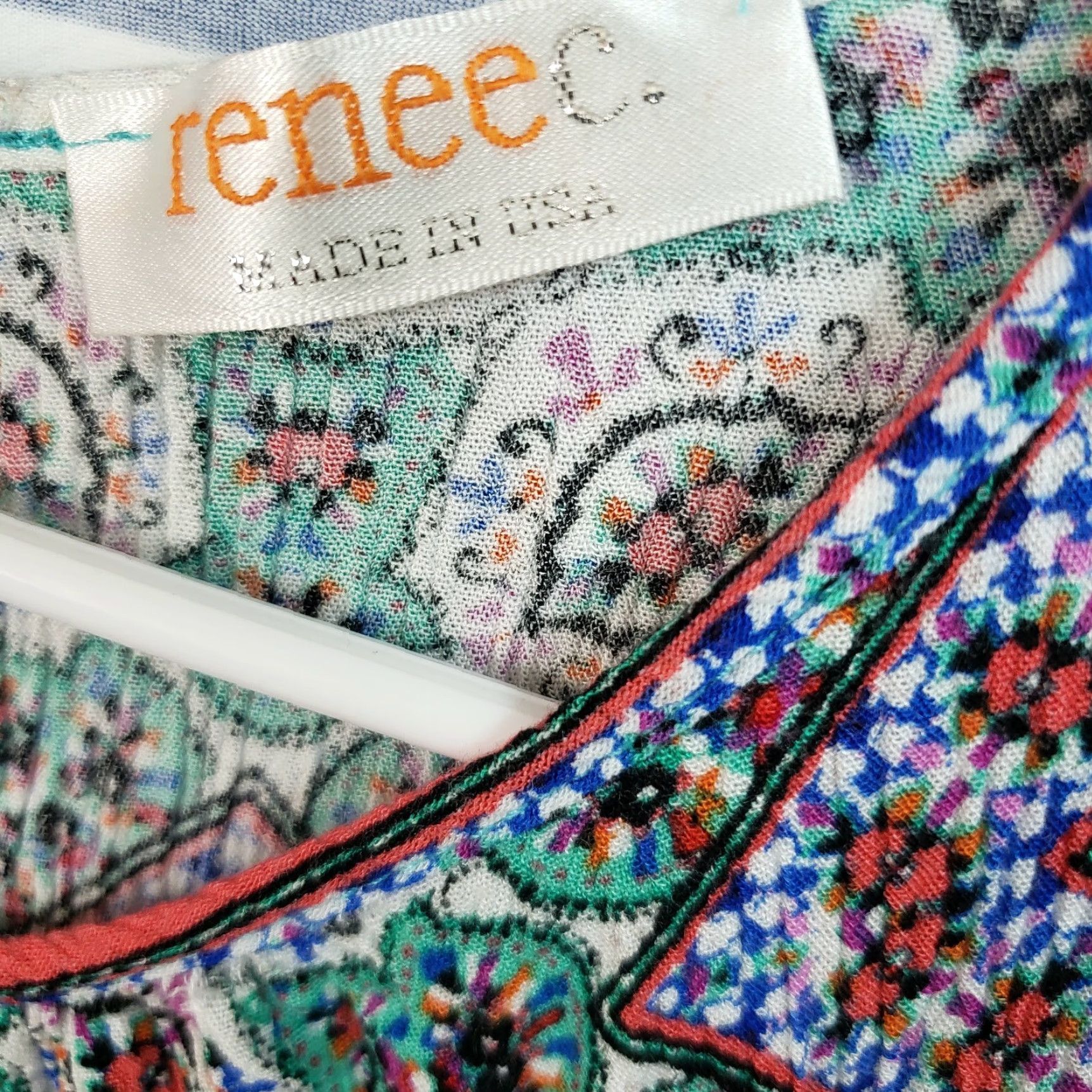 Pinko Renee C Womens Blouse Shirt Sleeveless Pink Teal Round Neck Size L Rayon Size L / US 10 / IT 46 - 5 Thumbnail