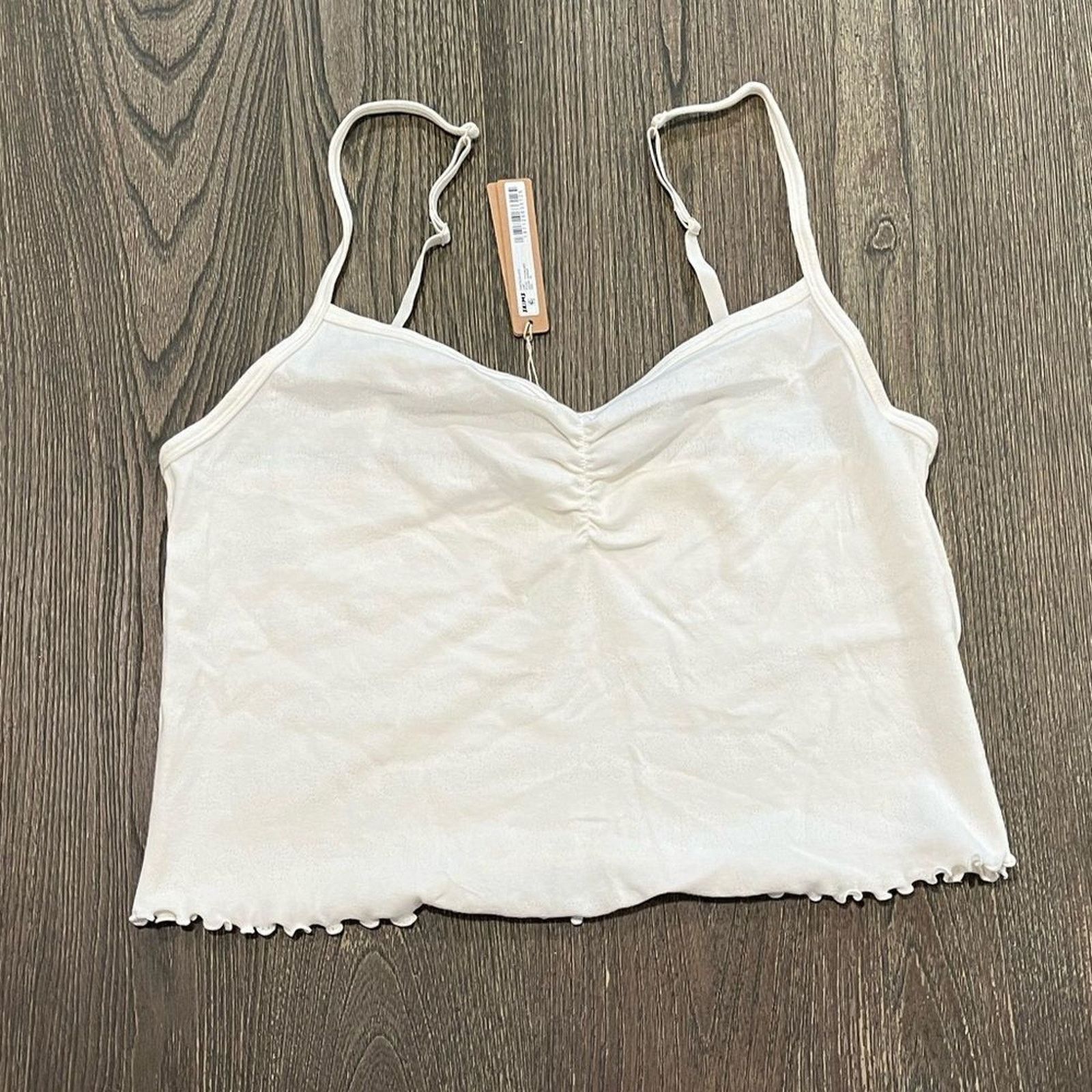 SKIMS NWT Skims Pointelle Cami Top Ruffle Hem Stretch Marble 3X Size 3XL / US 20-22 - 1 Thumbnail
