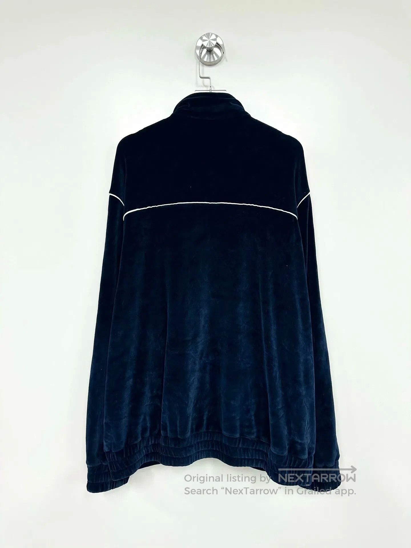 Celine CELINE Blue Classic Triumph Gate Logo Velvet Zip-Up Jacket Size US XL / EU 56 / 4 - 2 Thumbnail