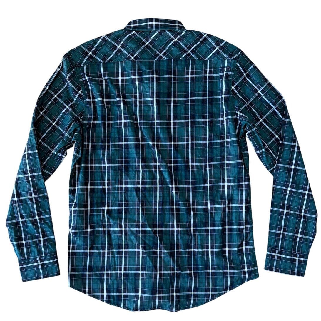 7Diamonds NWT 7 Diamonds Green Plaid Striped Cotton Button Down Shirt Size US L / EU 52-54 / 3 - 2 Thumbnail