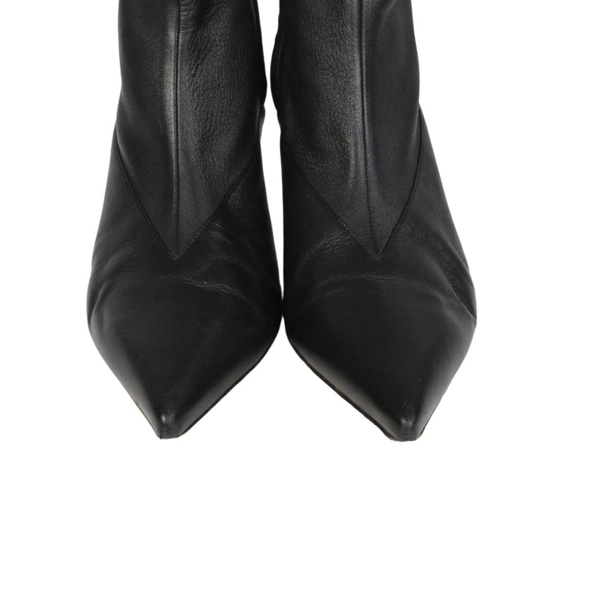 Celine Celine Black Leather Heel Boots Size US 9.5 / IT 39.5 - 4 Thumbnail