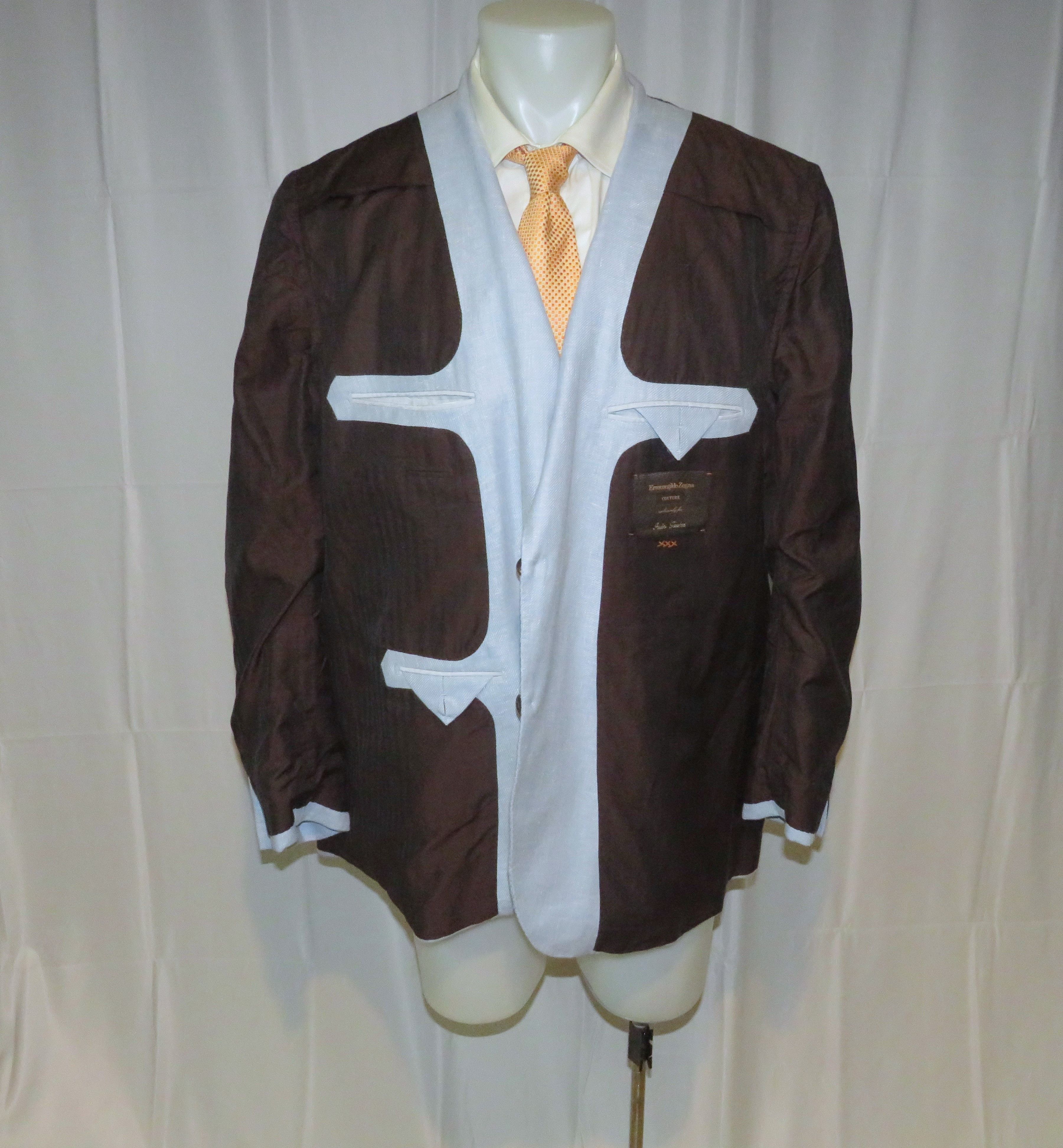 Ermenegildo Zegna Su Misura Couture Seafoam Current Silk Blend Sport Coat 50R Size 50R - 11 Thumbnail