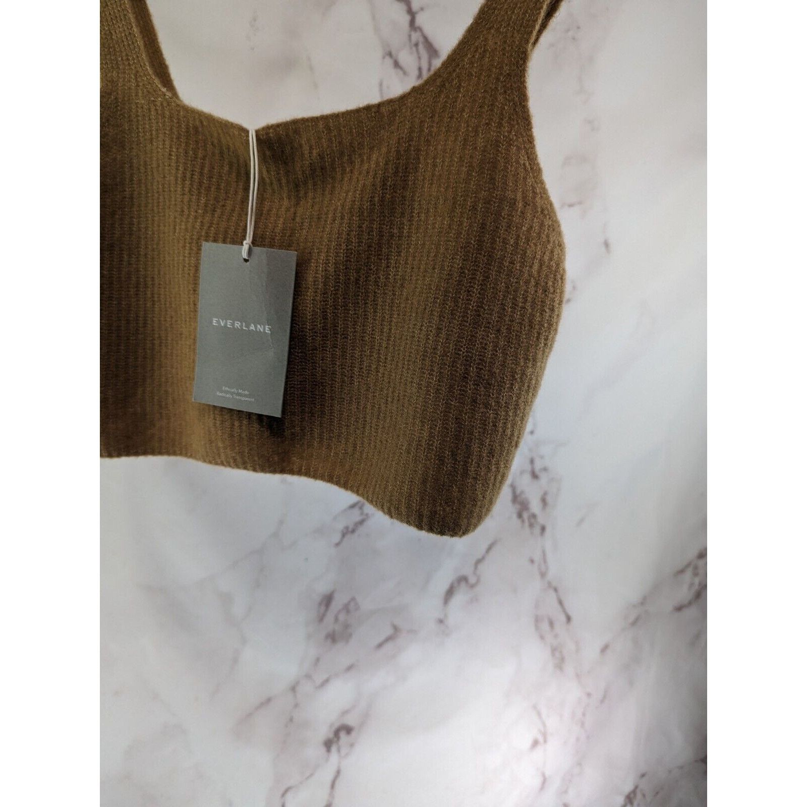 Everlane Everlane Tank Top Women XS Camel Cami Sweater Crop Wool Yak Size S / US 4 / IT 40 - 3 Thumbnail