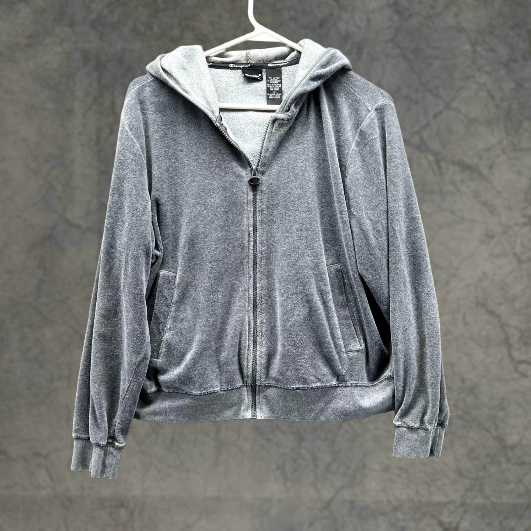 Champion VINTAGE Champion Sweater Women M Gray Full Zip Hoodie Logo Cotton Fleece 2000s Mens Womens Boys Girls Size M / US 6-8 / IT 42-44 - 1 Thumbnail