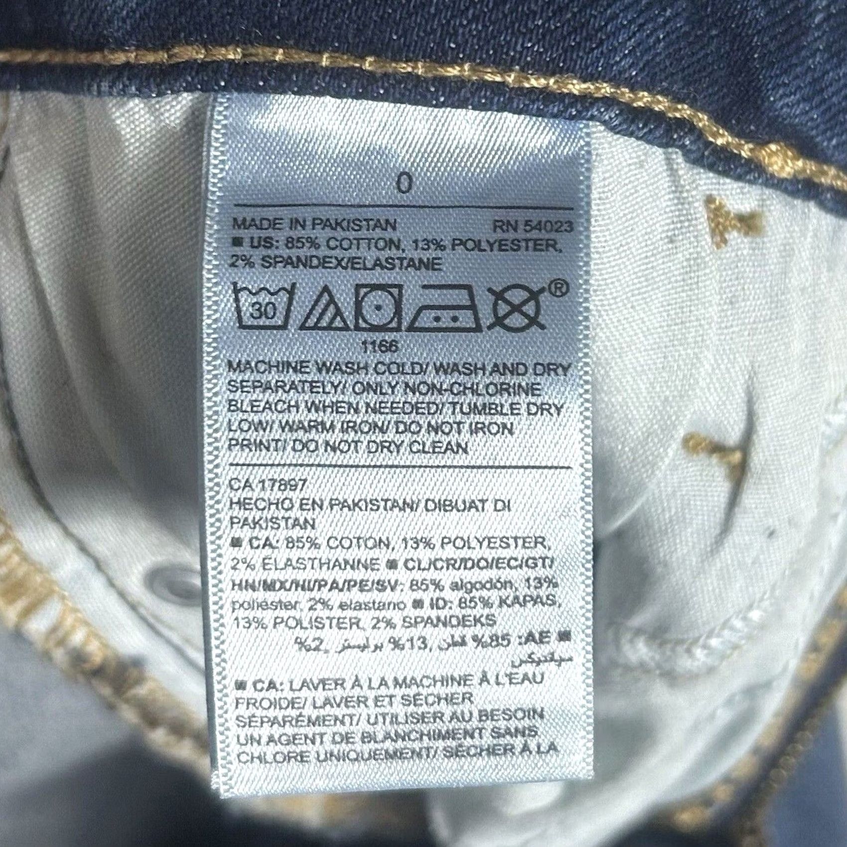 Old Navy Old Navy Jeans Womens Size 0 Blue Denim Stretch 5-Pocket High Rise Skinny Straight Leg Shirt? Size 25" / US 0 / IT 36 - 4 Thumbnail