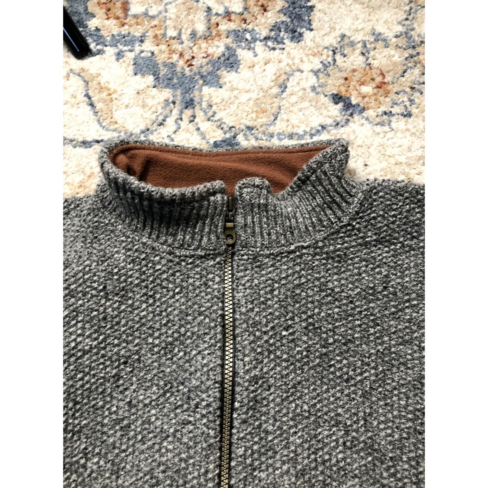 Vintage Early Winters Mens Large Gray Quarter Zip Mock Neck Knit Pullover Sweater Size US L / EU 52-54 / 3 - 2 Thumbnail
