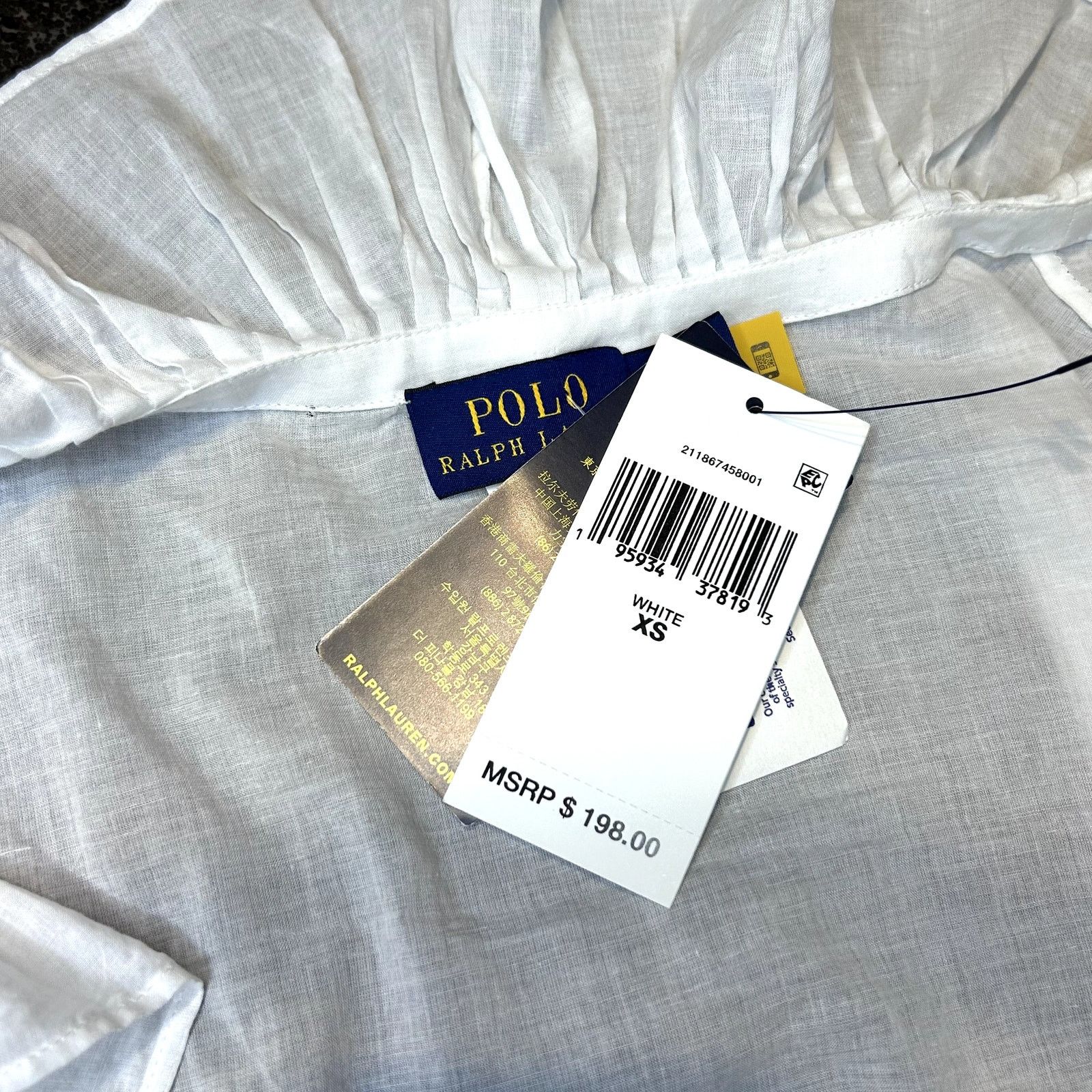Ralph Lauren NWT Ralph Lauren White Cotton Wrap Shirt Blouse XS Size XS / US 0-2 / IT 36-38 - 5 Thumbnail