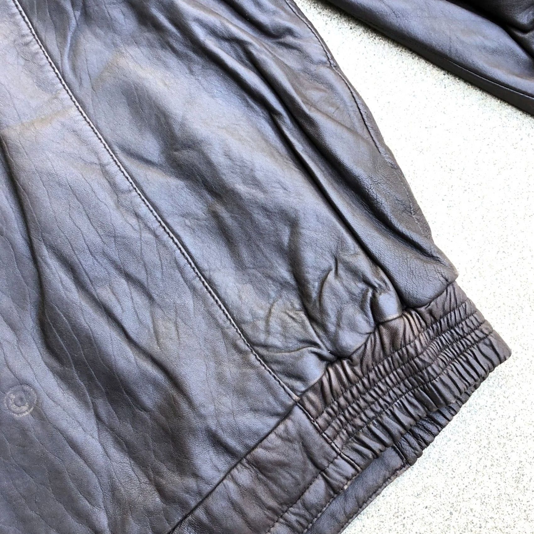 Vintage VTG SAWYER OF NAPA Leather Bomber Jacket Mens LARGE Quilted Lining Brown Biker Size US L / EU 52-54 / 3 - 6 Thumbnail