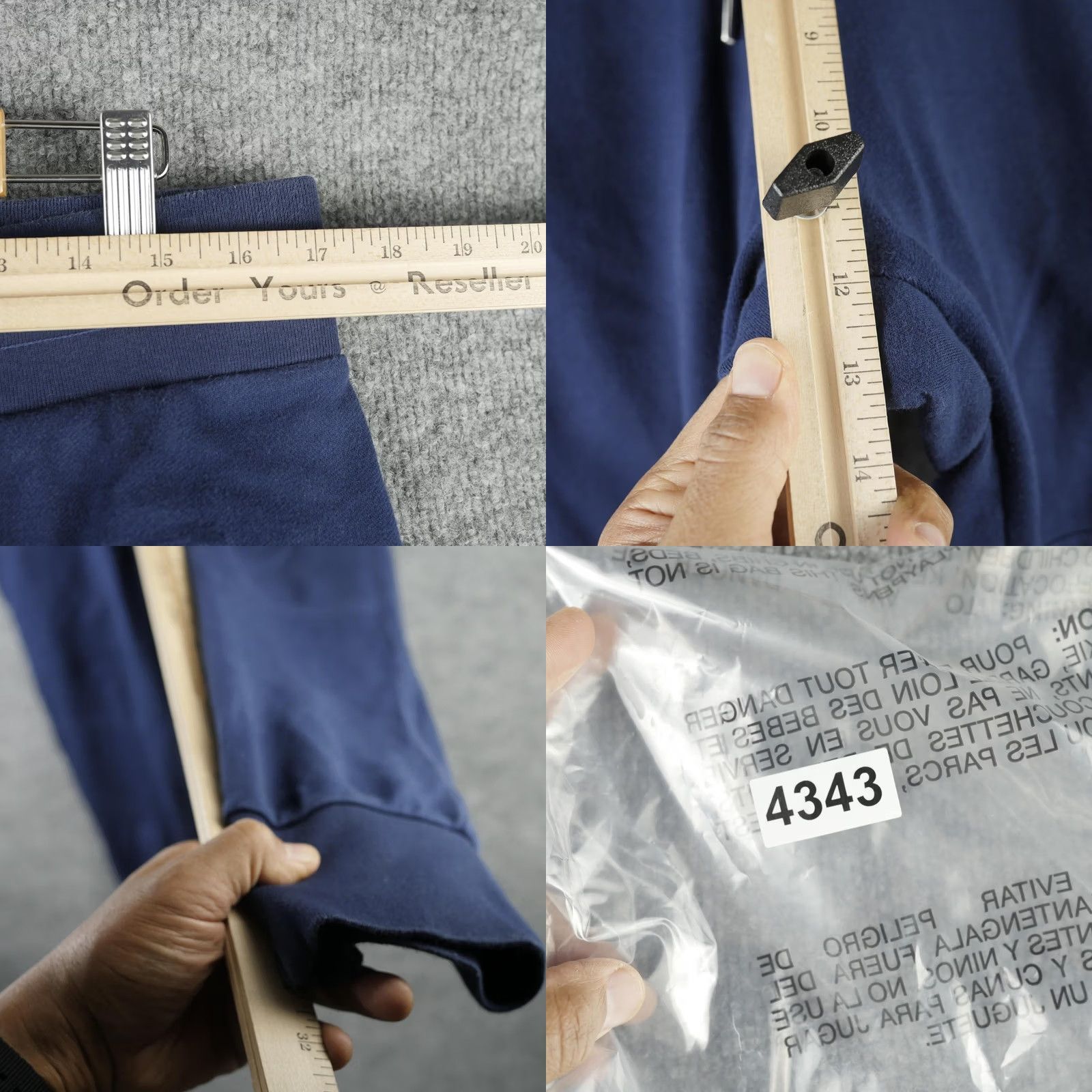 Adidas Adidas Originals Pants Mens Large Blue Fleece Joggers Sweatpants Zip Pockets Size US 33 - 10 Thumbnail