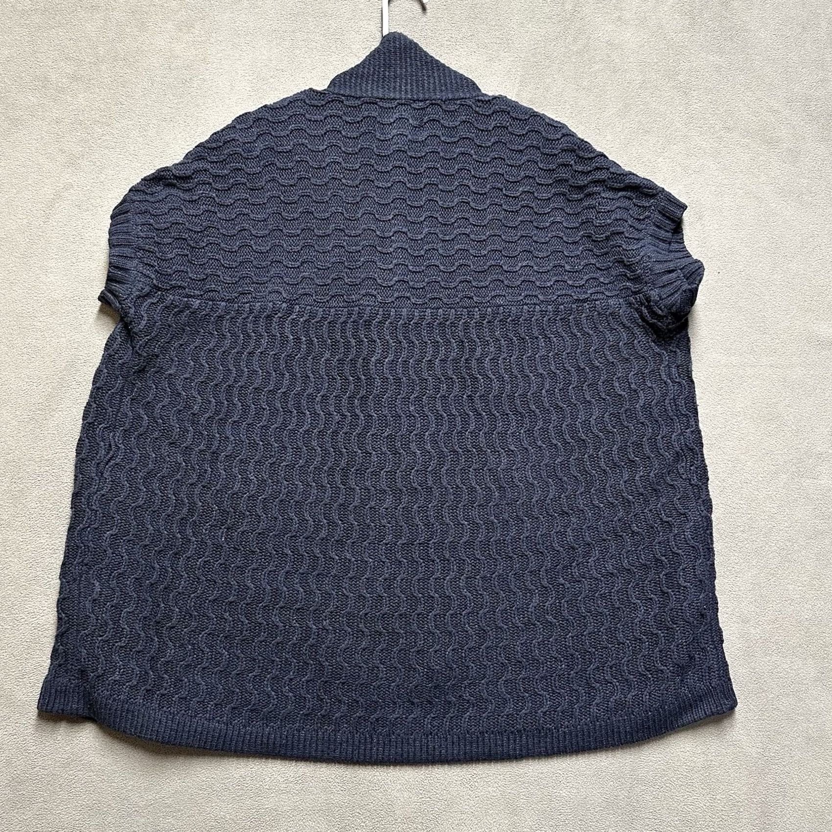 Mossimo Vintage Mossimo Cardigan Sweater Womens 20W Blue Cable Knit Short Sleeve Acrylic Size 3XL / US 20-22 - 2 Thumbnail