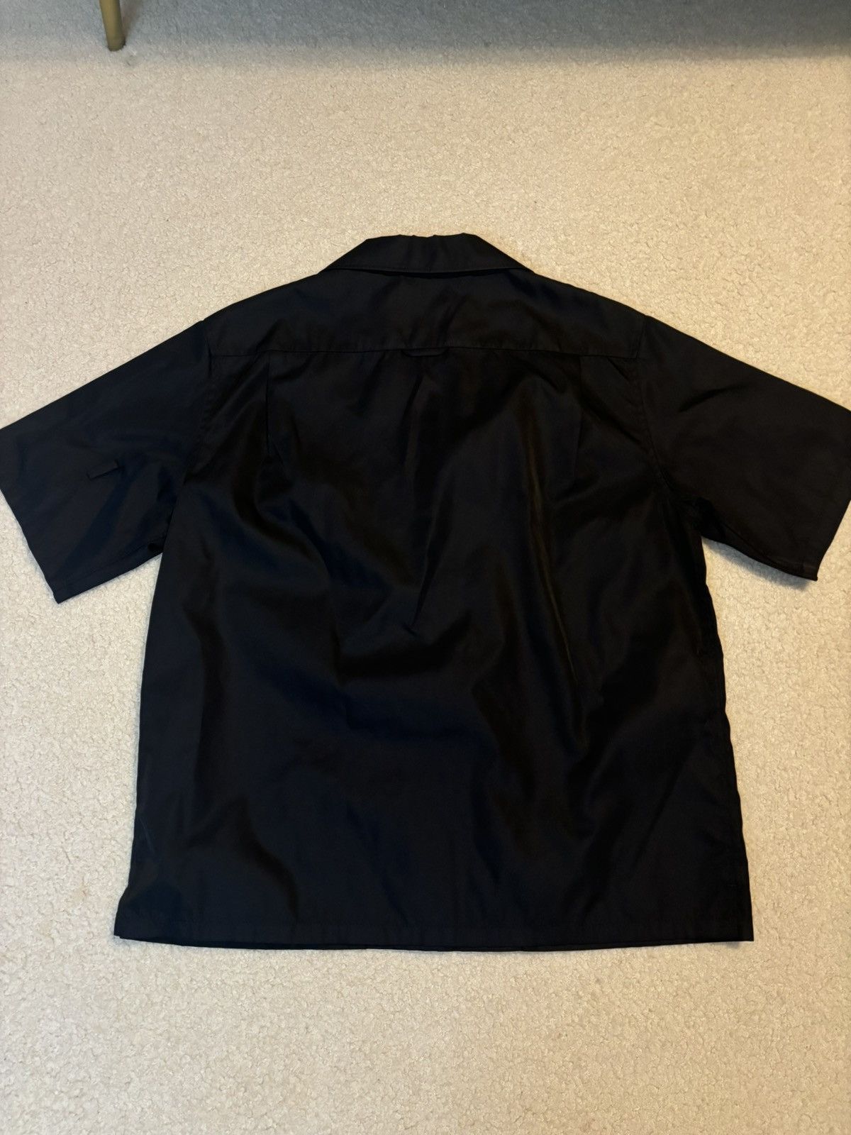 Prada Prada Re Nylon Triangle Logo Button Up Collared Shirt Black Size US XXS / EU 40 - 8 Thumbnail