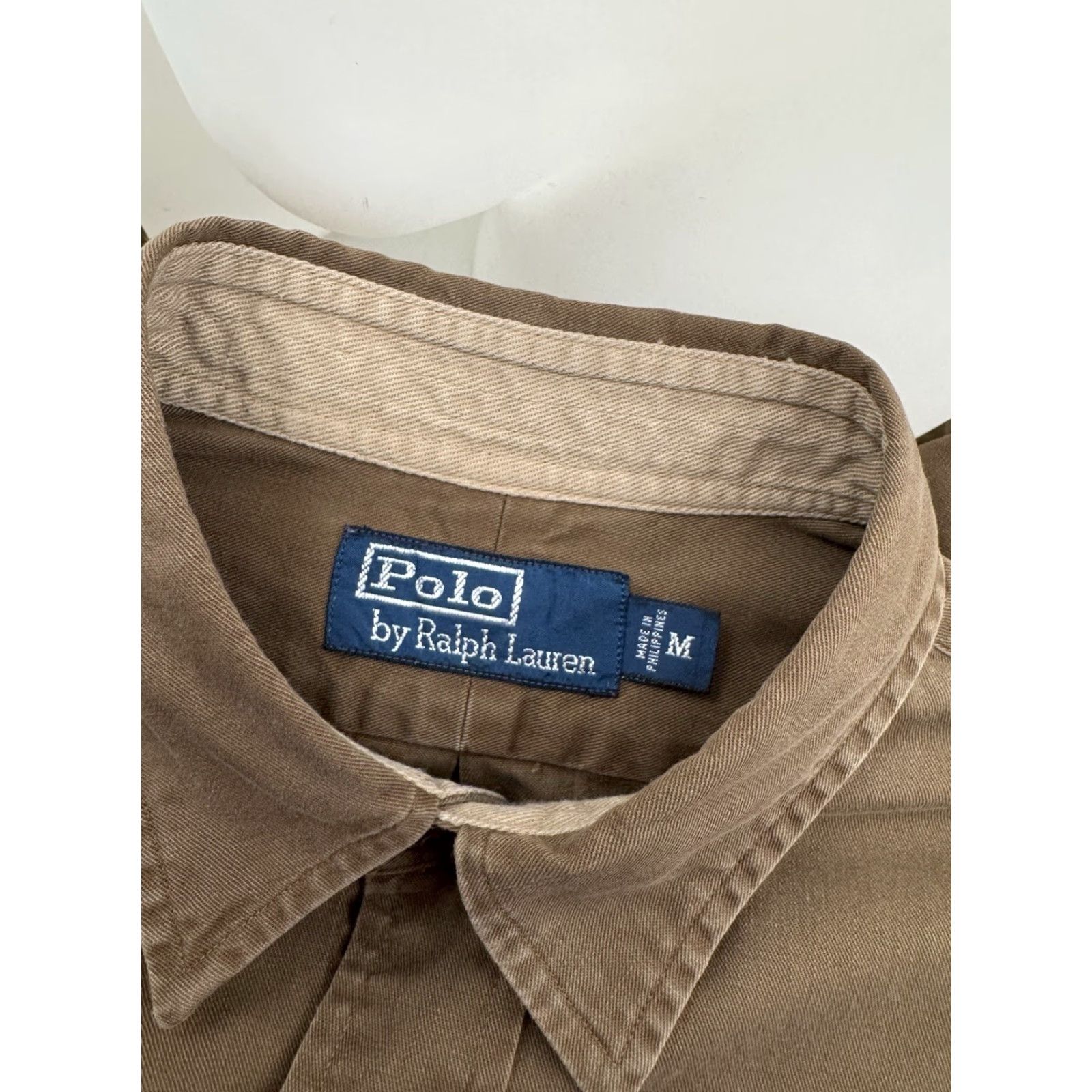 Polo Ralph Lauren Polo Ralph Lauren Shirt Mens M Shoulder Patch Shooting Style Button-Up Long Sleeve Brown 90s Mens Shirt Size US M / EU 48-50 / 2 - 5 Thumbnail