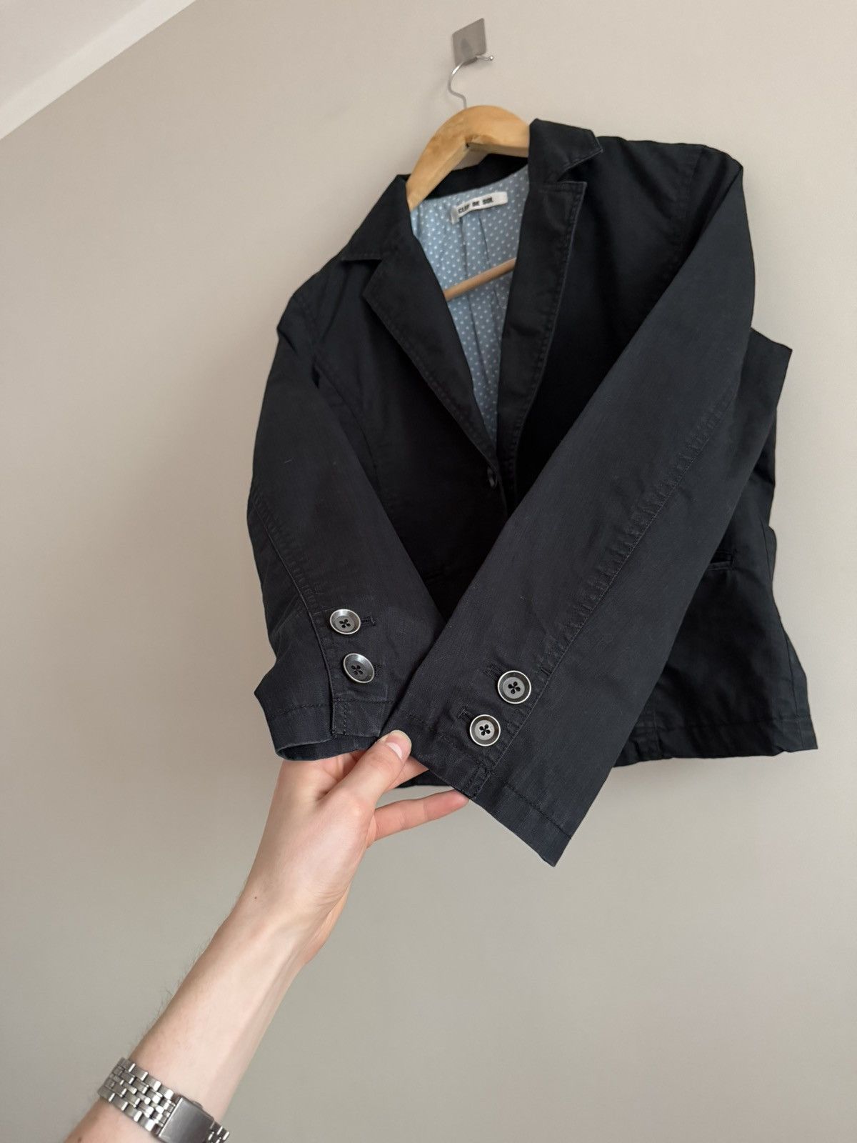 Japanese Brand Vintage Clef de Sol Cropped Black Blazer Size S / US 4 / IT 40 - 5 Thumbnail