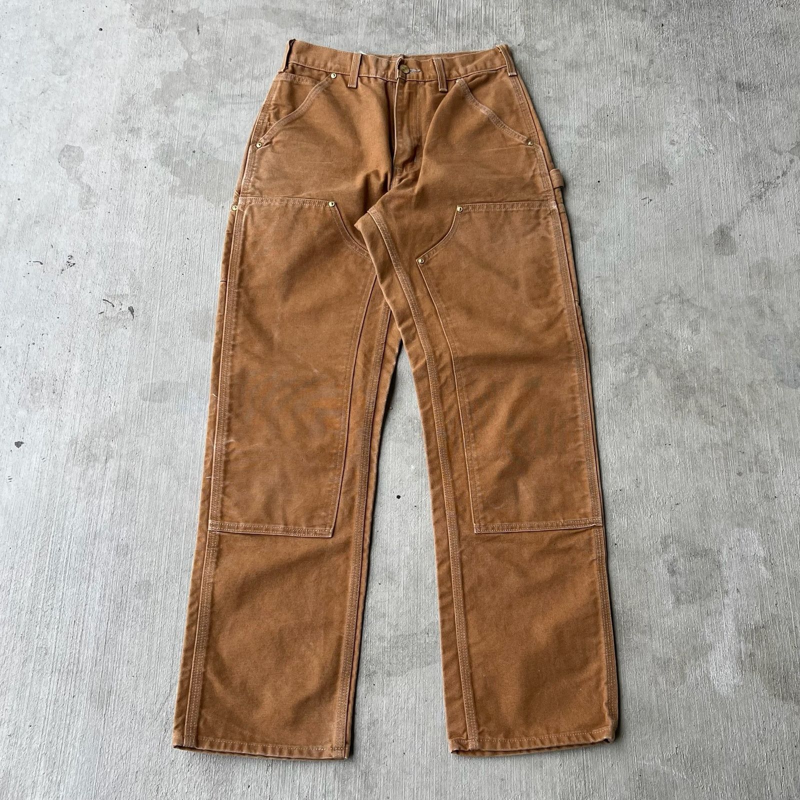 Carhartt × Vintage Carhartt brown double knee work wear carpenter pants Size US 27 - 1 Thumbnail