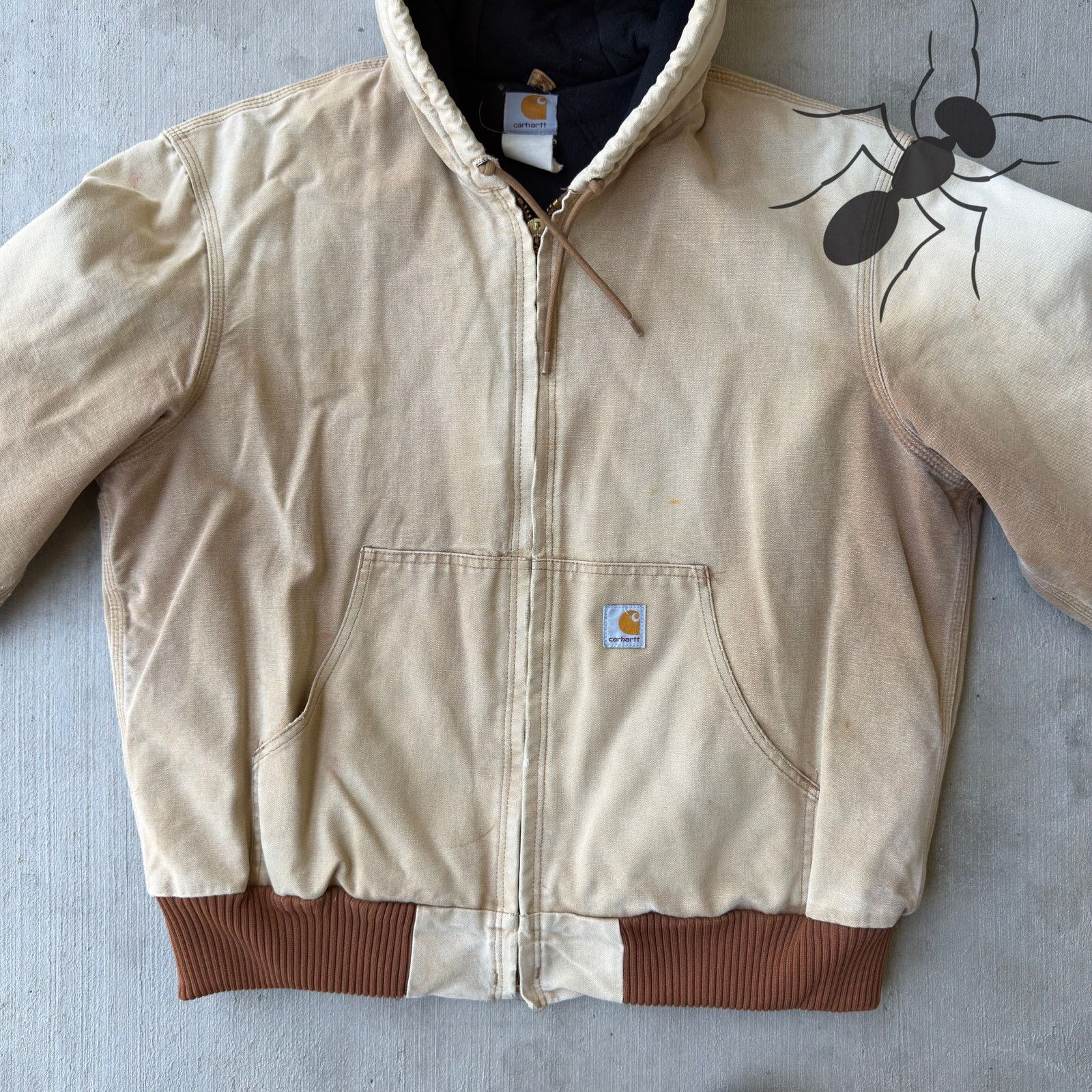Carhartt × Vintage Carhartt faded brown hooded work wear jacket Size US XL / EU 56 / 4 - 3 Thumbnail