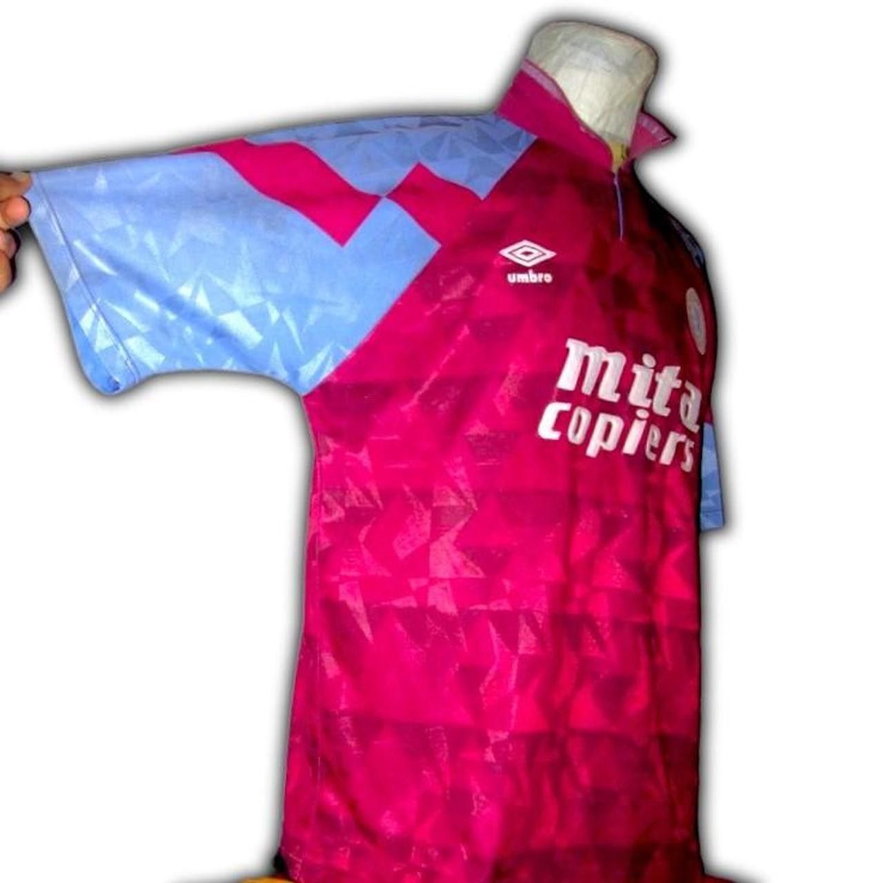 Umbro Aston Villa England 1990 1991 Home shirt jersey Size US L / EU 52-54 / 3 - 2 Thumbnail