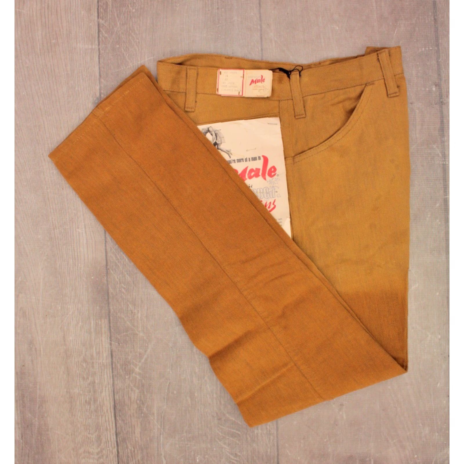 Vintage VINTAGE Men’s VTG 1960s NOS Khaki / Tan Tapered Pants Sz 29x30 60s Male Casuals Mens Size US 29 - 2 Thumbnail