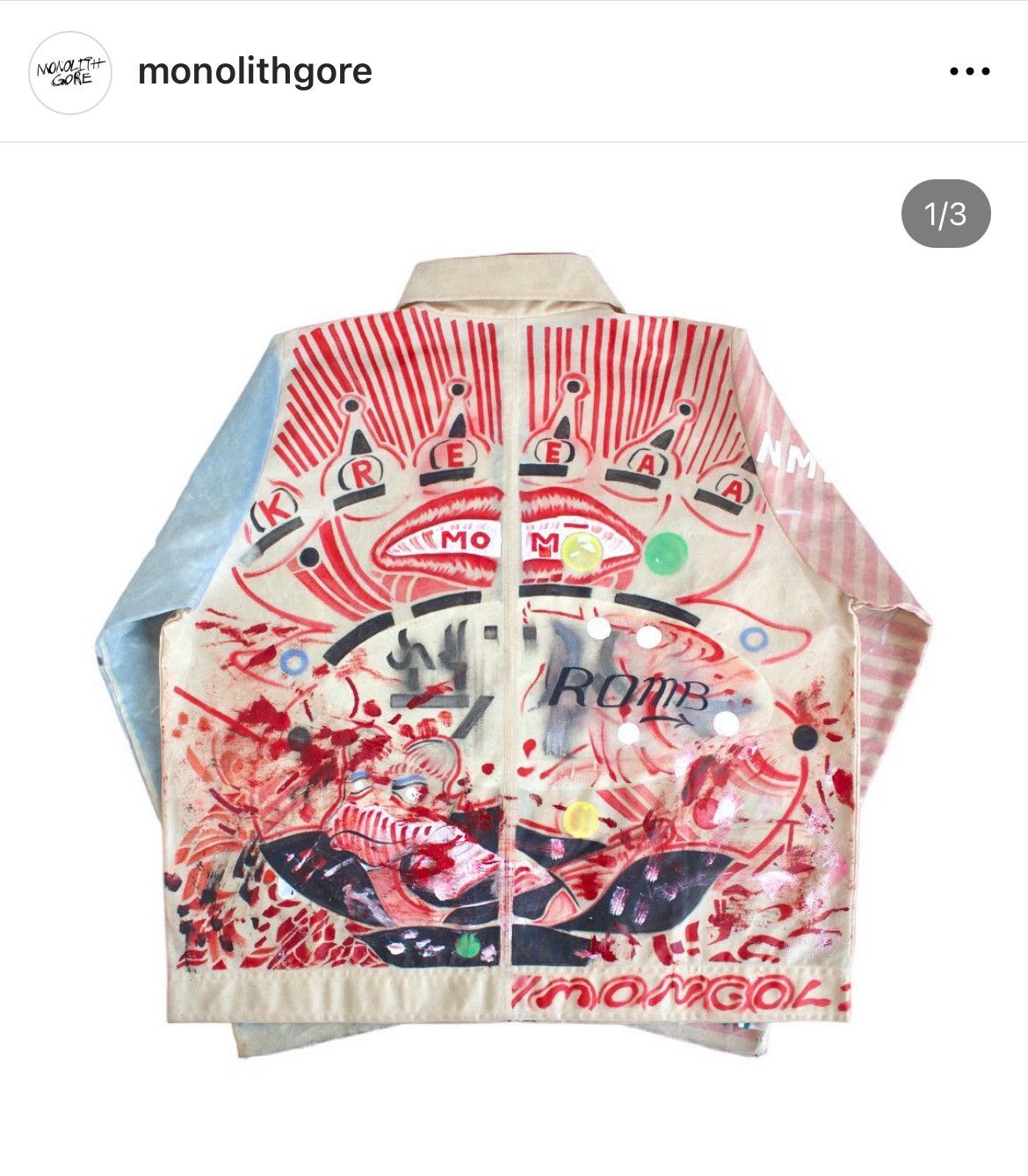 Handmade 1 of 1 MONOLiTH GORE HANDPAiNTED WAXED COTTON CANVAS JACKET Size US L / EU 52-54 / 3 - 2 Thumbnail