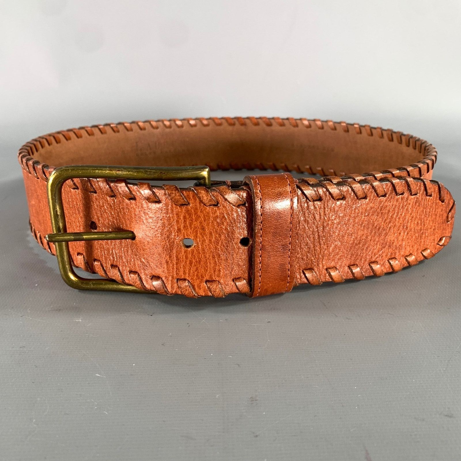 Ralph Lauren LAUREN by RALPH LAUREN Size S Tan Woven Leather Belt Size 32 - 1 Thumbnail