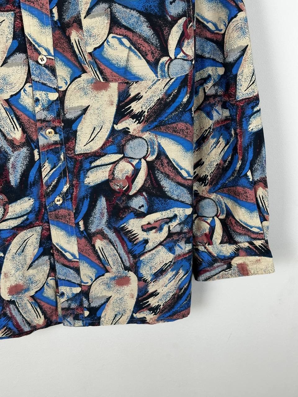 Designer Vintage Painted Graphic Print Silk Long Sleeve Shirt Size US L / EU 52-54 / 3 - 5 Thumbnail