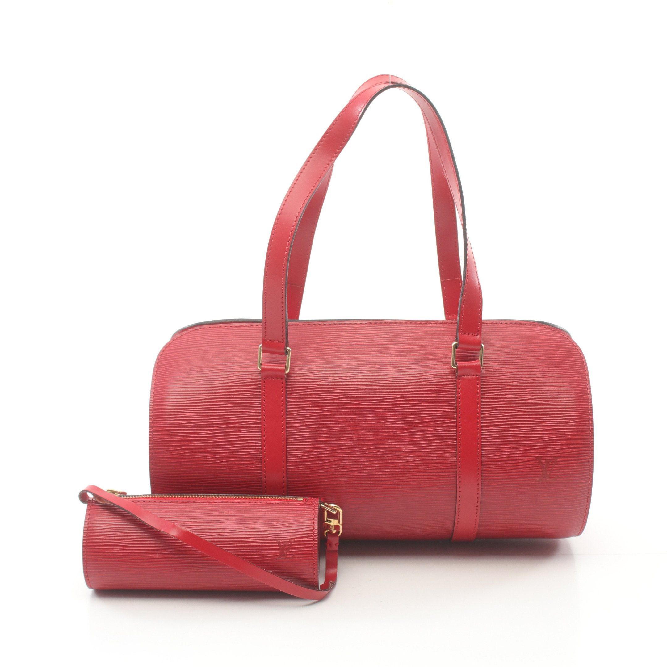 Louis Vuitton Soufflot Epi Castilian Red Handbag Leather