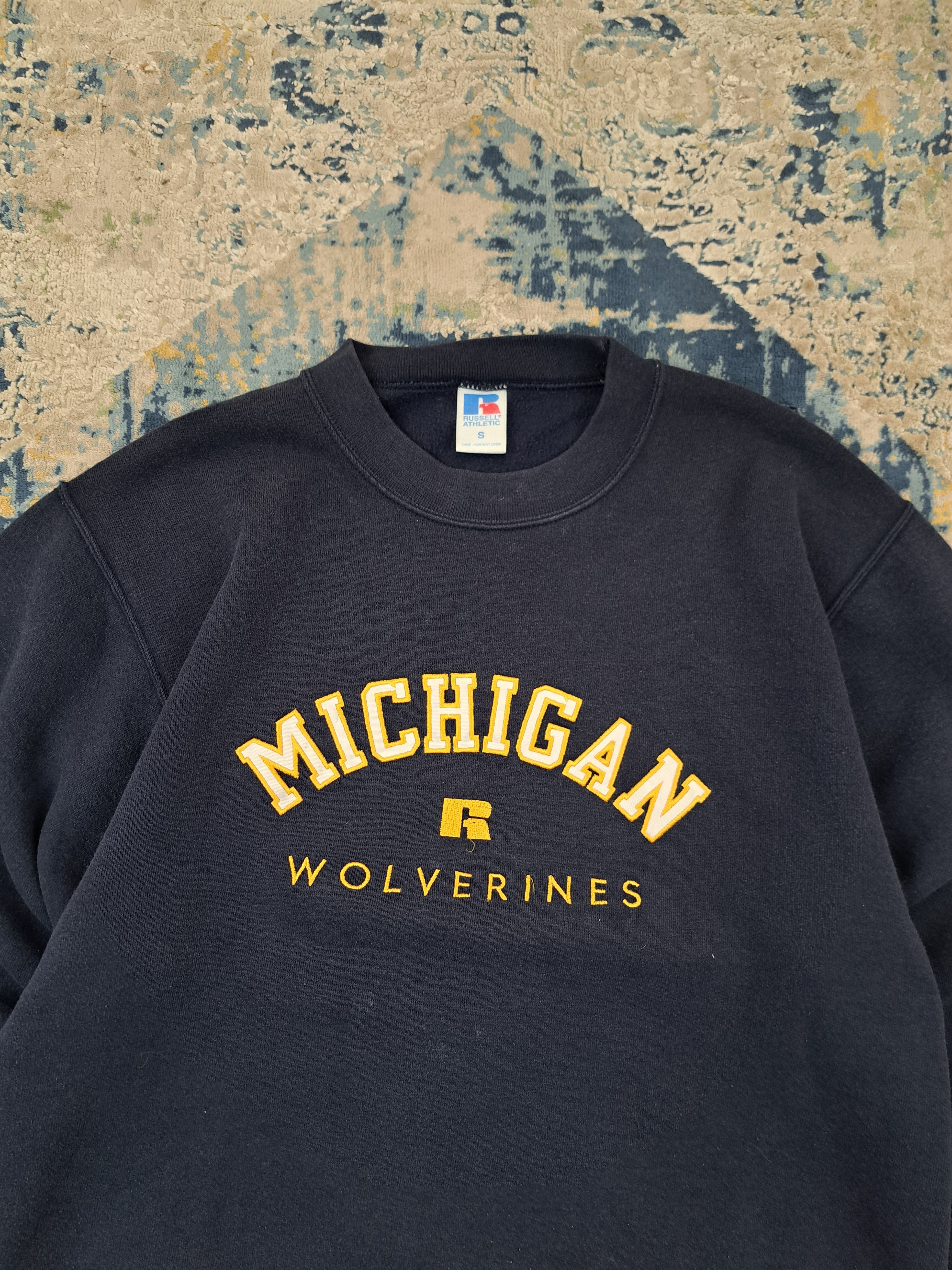 Russell Athletic Vintage 90s Michigan Wolverines Russell Made in USA Crewneck Size US S / EU 44-46 / 1 - 2 Thumbnail